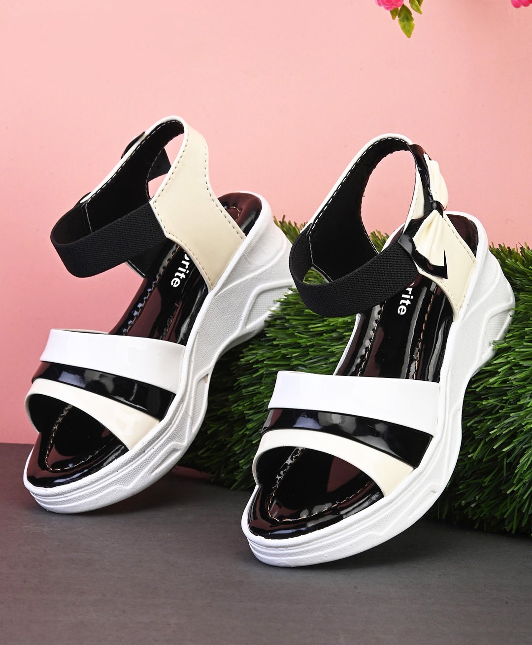 Steprite Colour Blocked Slip On Sandals - Black-image-49