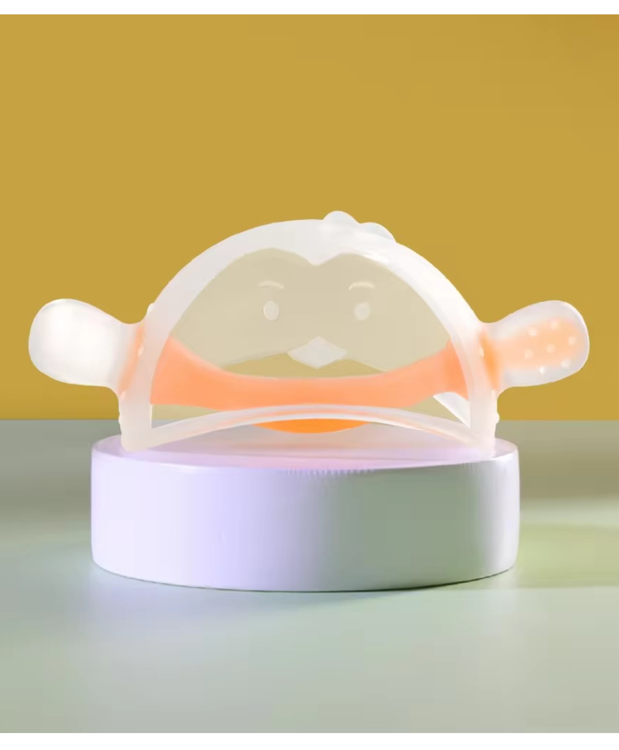 AHC Zikku Extra Soft Silicone Teether for Babies with Textured Surface for 2 in 1 Comfort - Orange-image-43