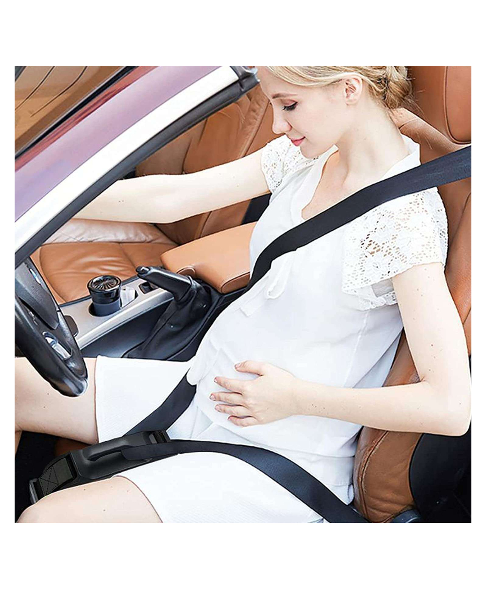 AHC Zikku Pregnancy Car Seat Belt Adjuster, Ensures Comfortable Positioning and Support for Baby Bump During Travel-image-13