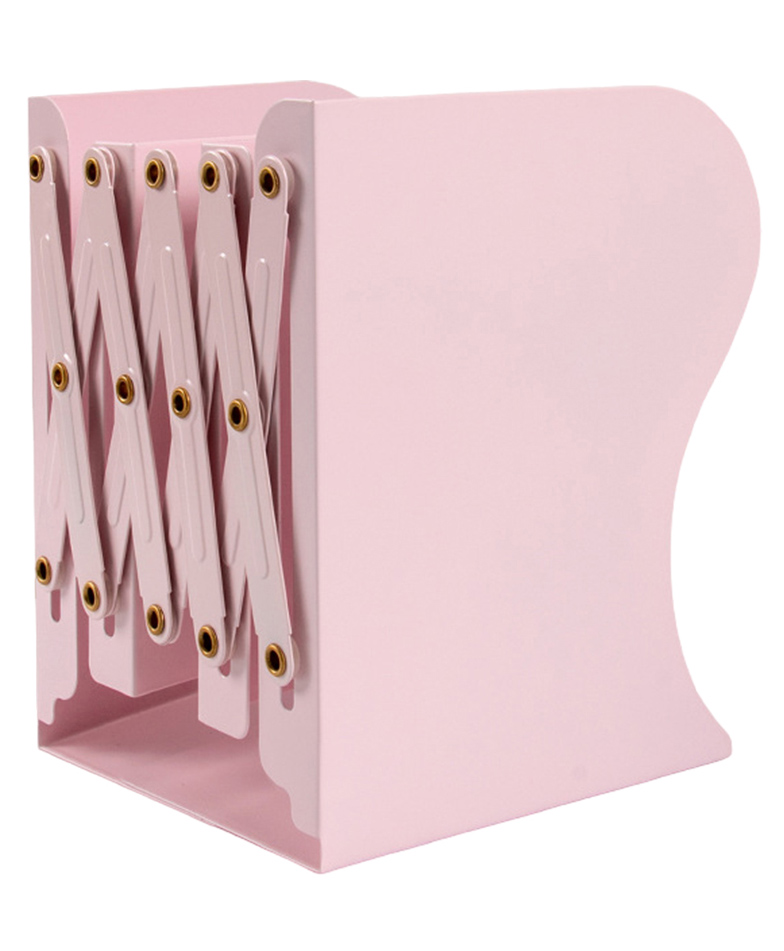 SYGA Bookends for Shelves, Book Organizer for Desk, Metal Bookends for Heavy Books, Book Holders for Shelves, Adjustable Decorative Bookends for Home Office(Pink)-picture-33
