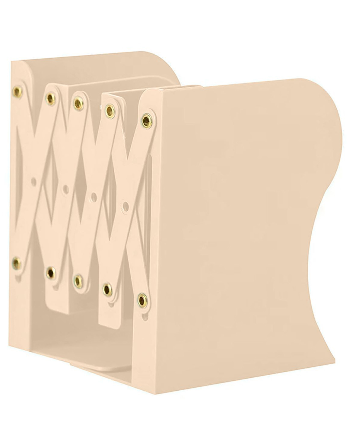 SYGA Bookends for Shelves, Book Organizer for Desk, Metal Bookends for Heavy Books, Book Holders for Shelves, Adjustable Decorative Bookends for Home Office(Beige)-image-22