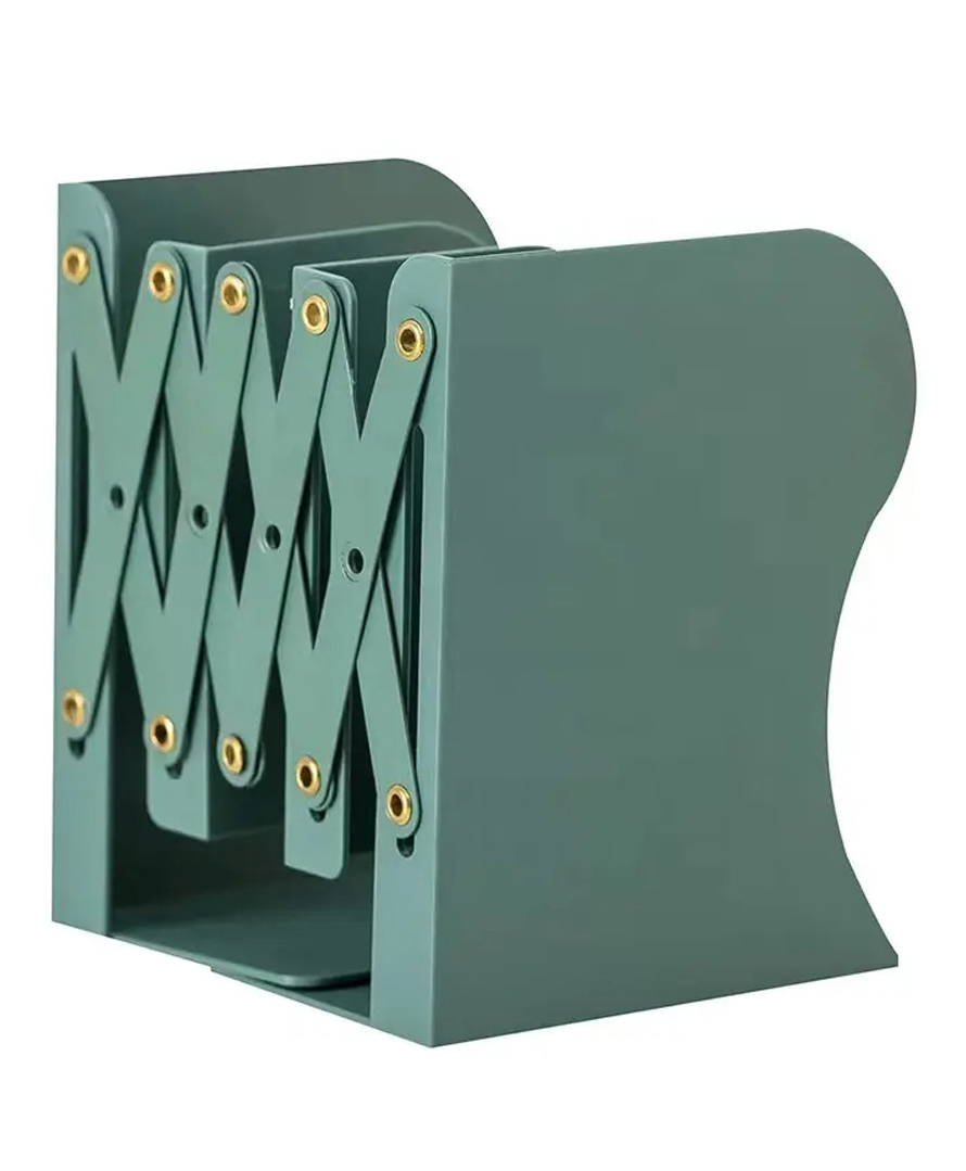 SYGA Bookends for Shelves, Book Organizer for Desk, Metal Bookends for Heavy Books, Book Holders for Shelves, Adjustable Decorative Bookends for Home Office(Dark Green)-image-21