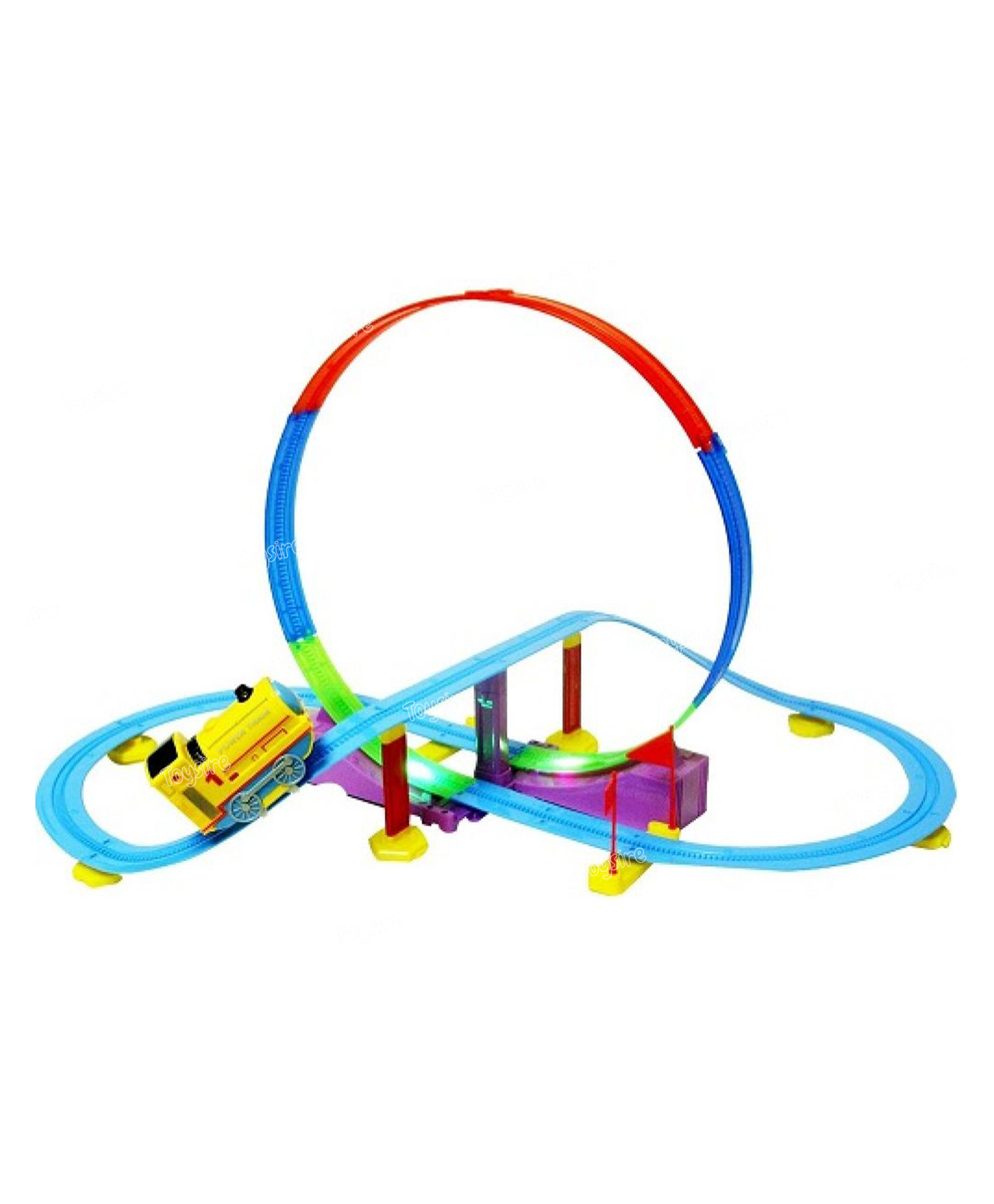 Toysire Electric Powered Train Track Set Motorized Engine DIY Self-Assemble Multi-Level Track Builder Set(39pcs)-image-8