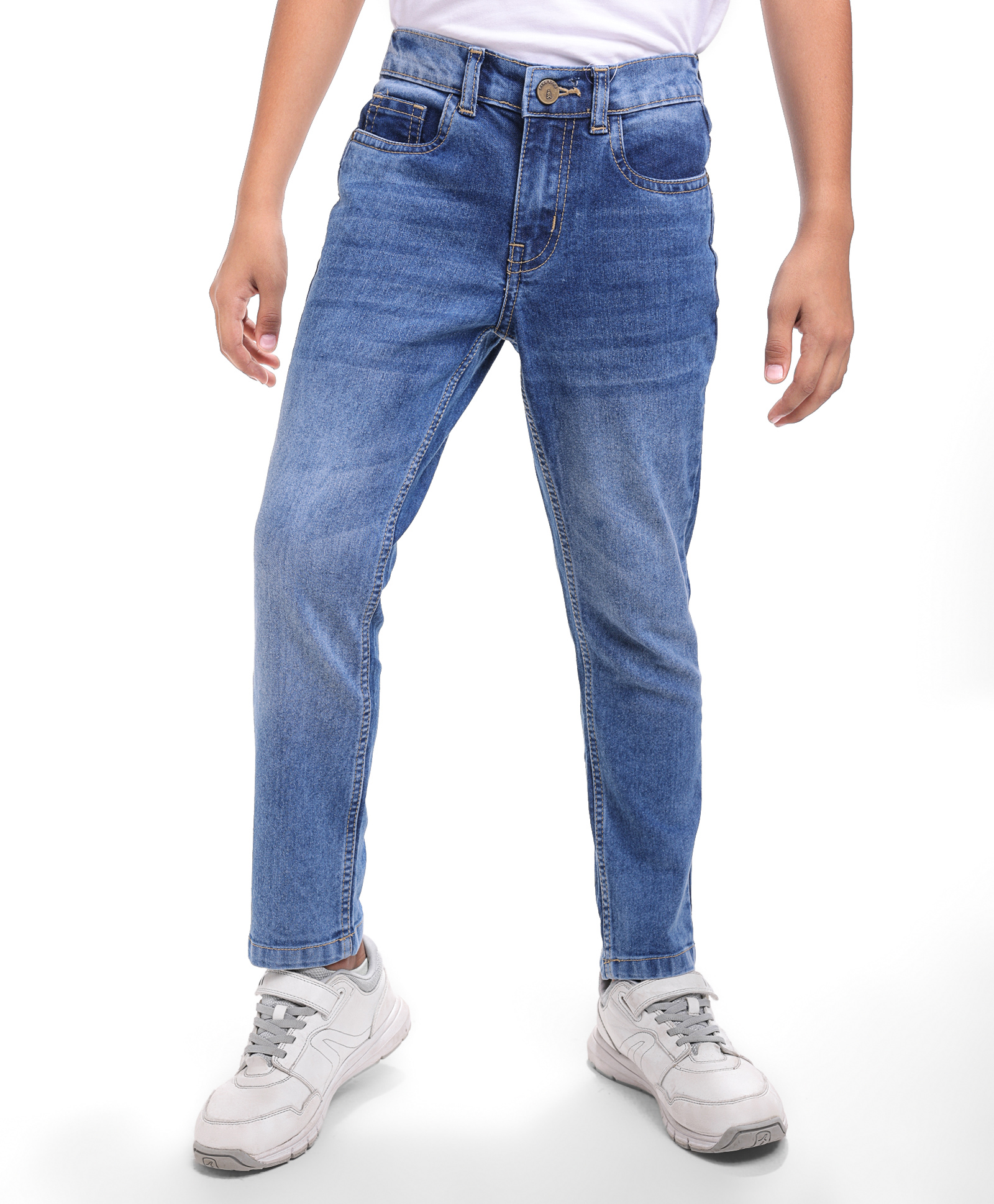Pine Kids Woven Full Length Washed Denim Jeans - Blue-picture-24