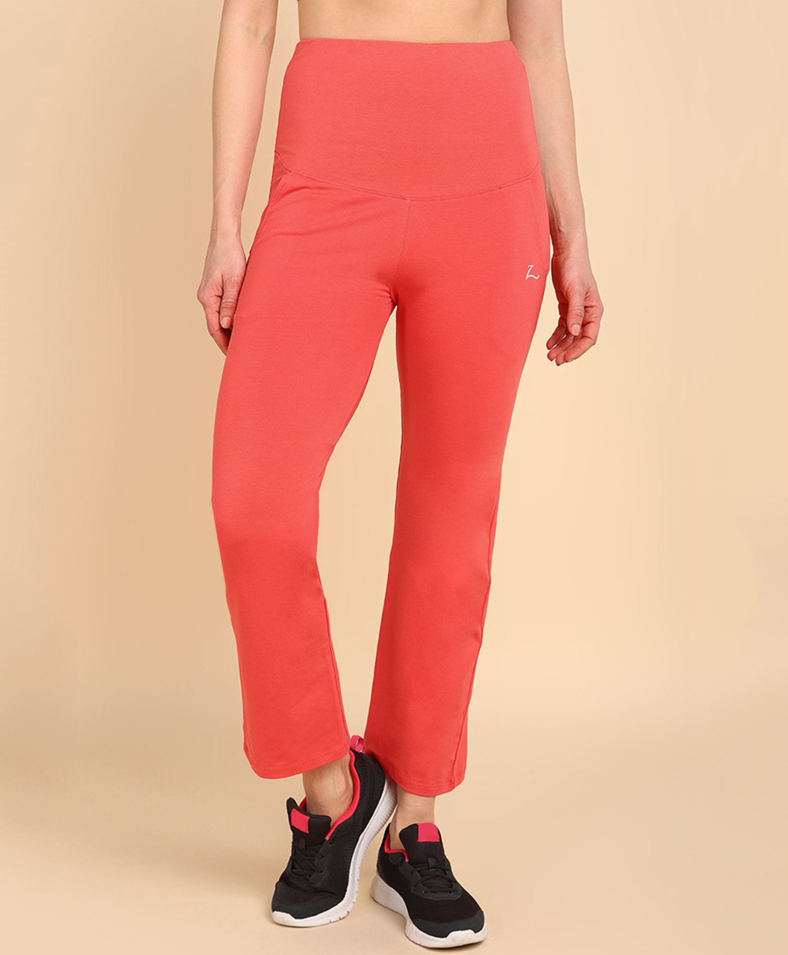 Zelena High Waist Maternity Solid Pant - Coral-picture-19