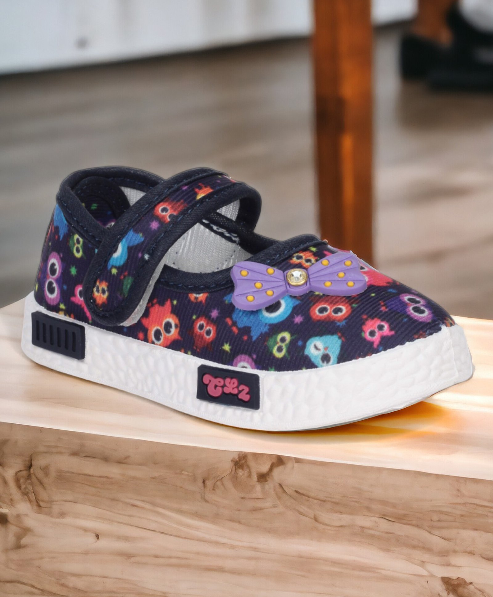 Lil Lollipop Girls Printed Mary Jane'S Belle With Applique Detail - Navy Blue-picture-23