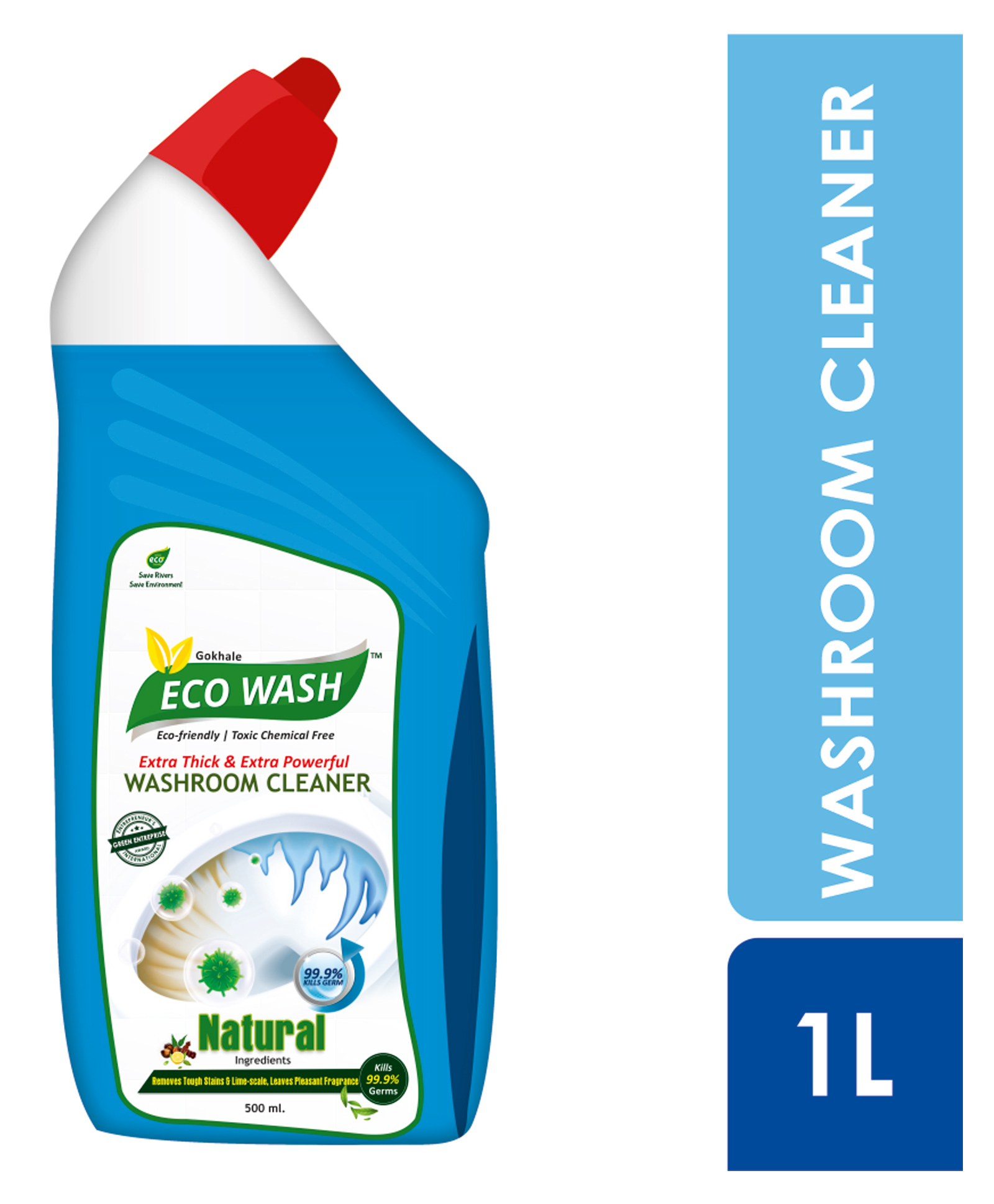 Gokhale Eco Wash Washroom Cleaner Toilet Cleaner  Blue- 1000 ml-image-9