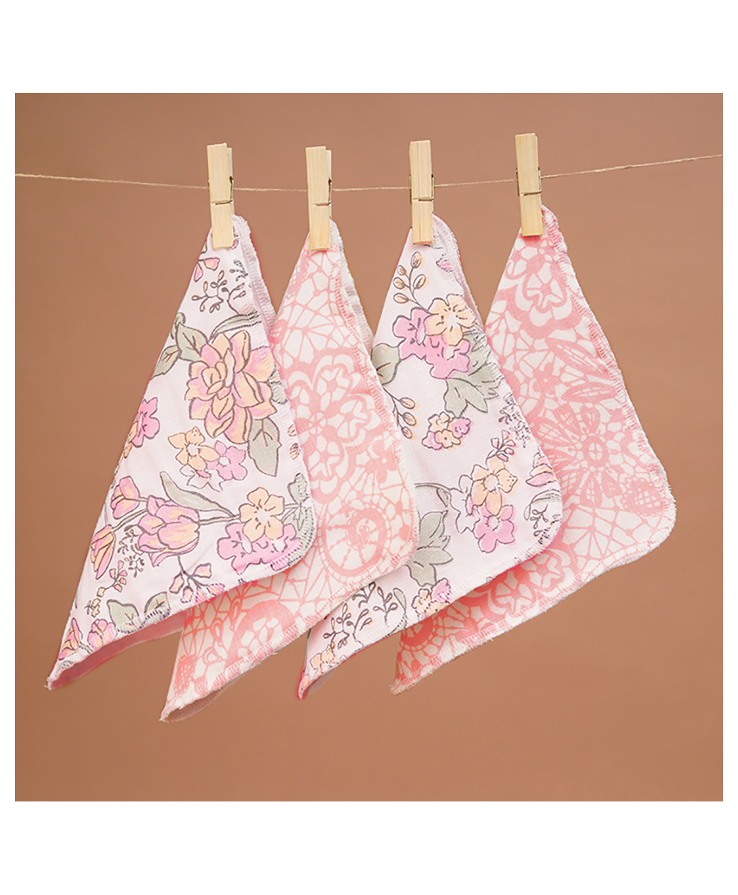 Fancy Fluff Pack of 4 Bamboo Muslin Napkins - Bloom-image-21