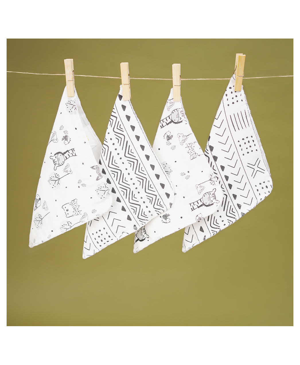 Fancy Fluff Pack of 4 Bamboo Muslin Napkins - Wilderness-image-16