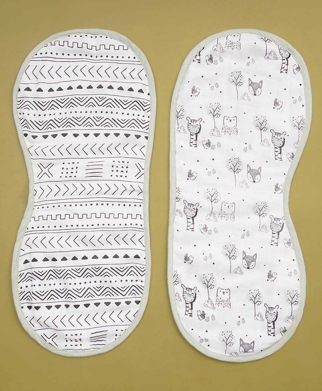 Fancy Fluff Pack of 2 Bamboo Muslin Burp Cloths - Wilderness-image-15