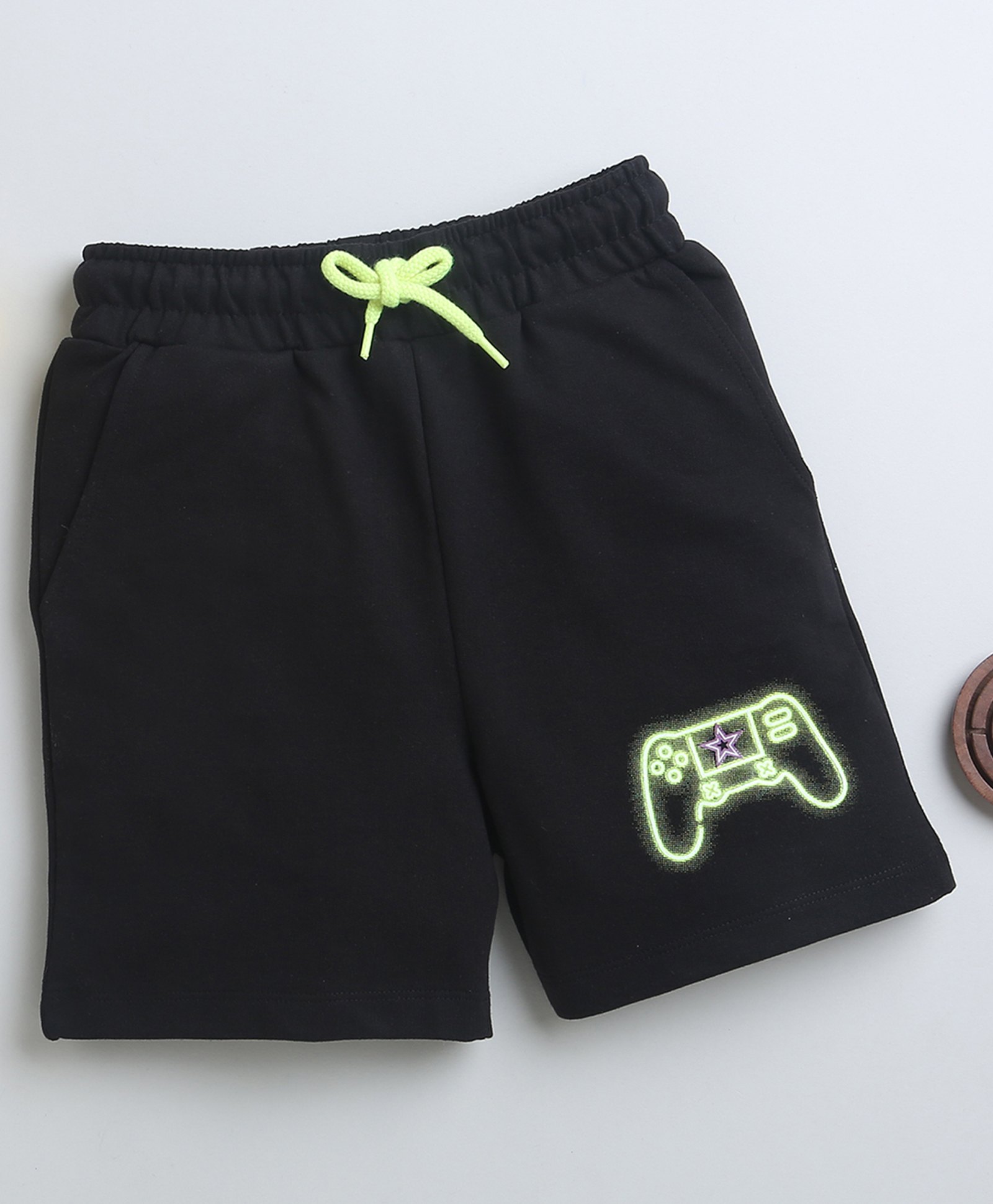 BUMZEE Gamer Theme Printed Shorts - Black-picture-10