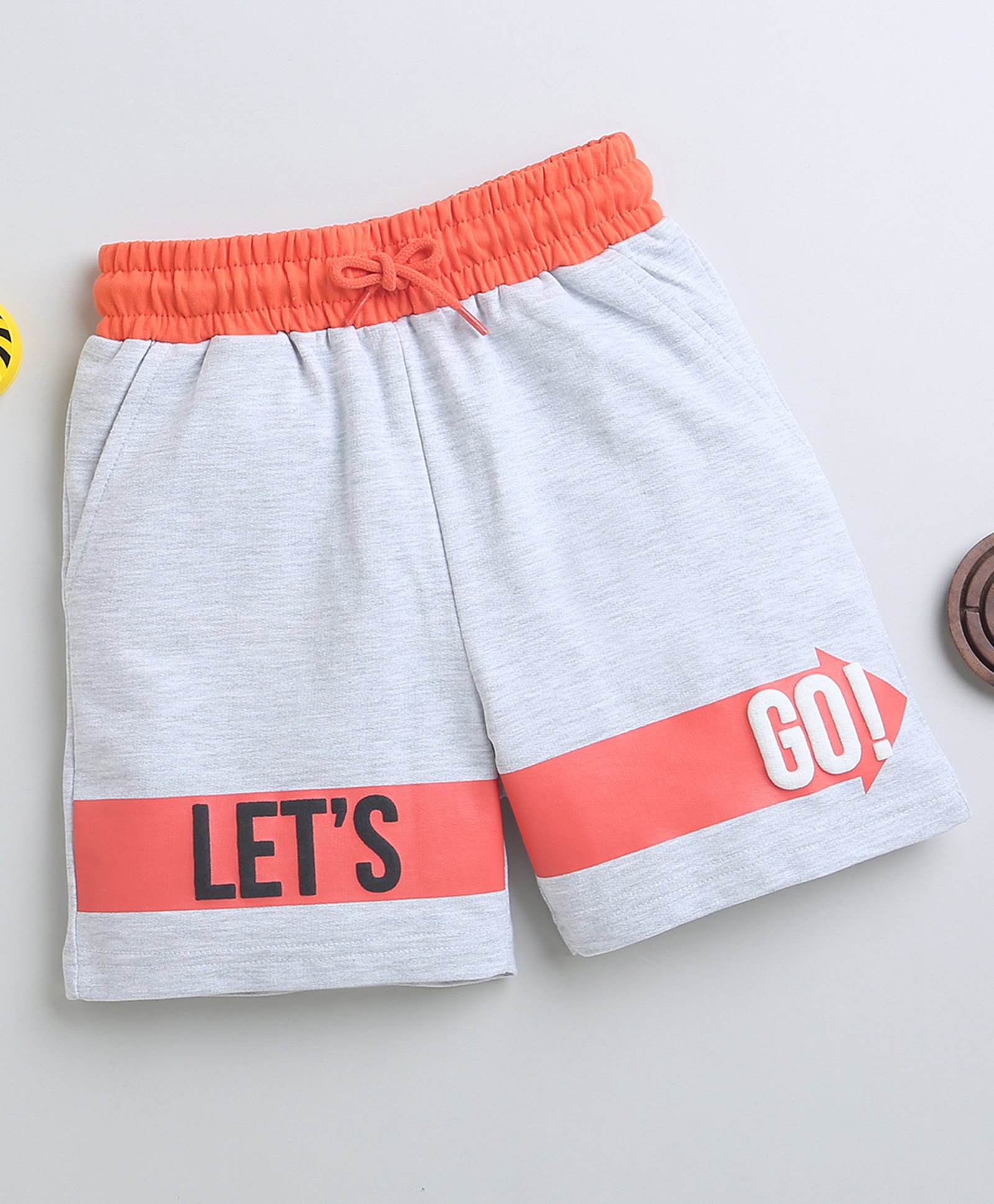 BUMZEE Placement Text Printed Shorts - Grey-picture-19