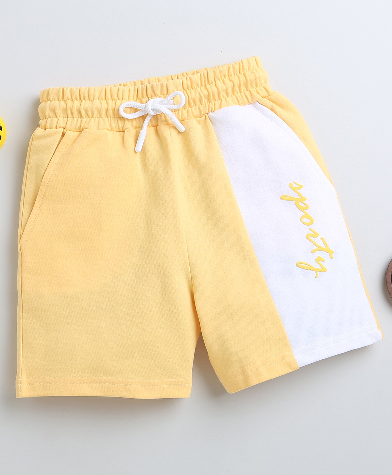 BUMZEE Sporty Text Printed Shorts - Yellow-picture-14