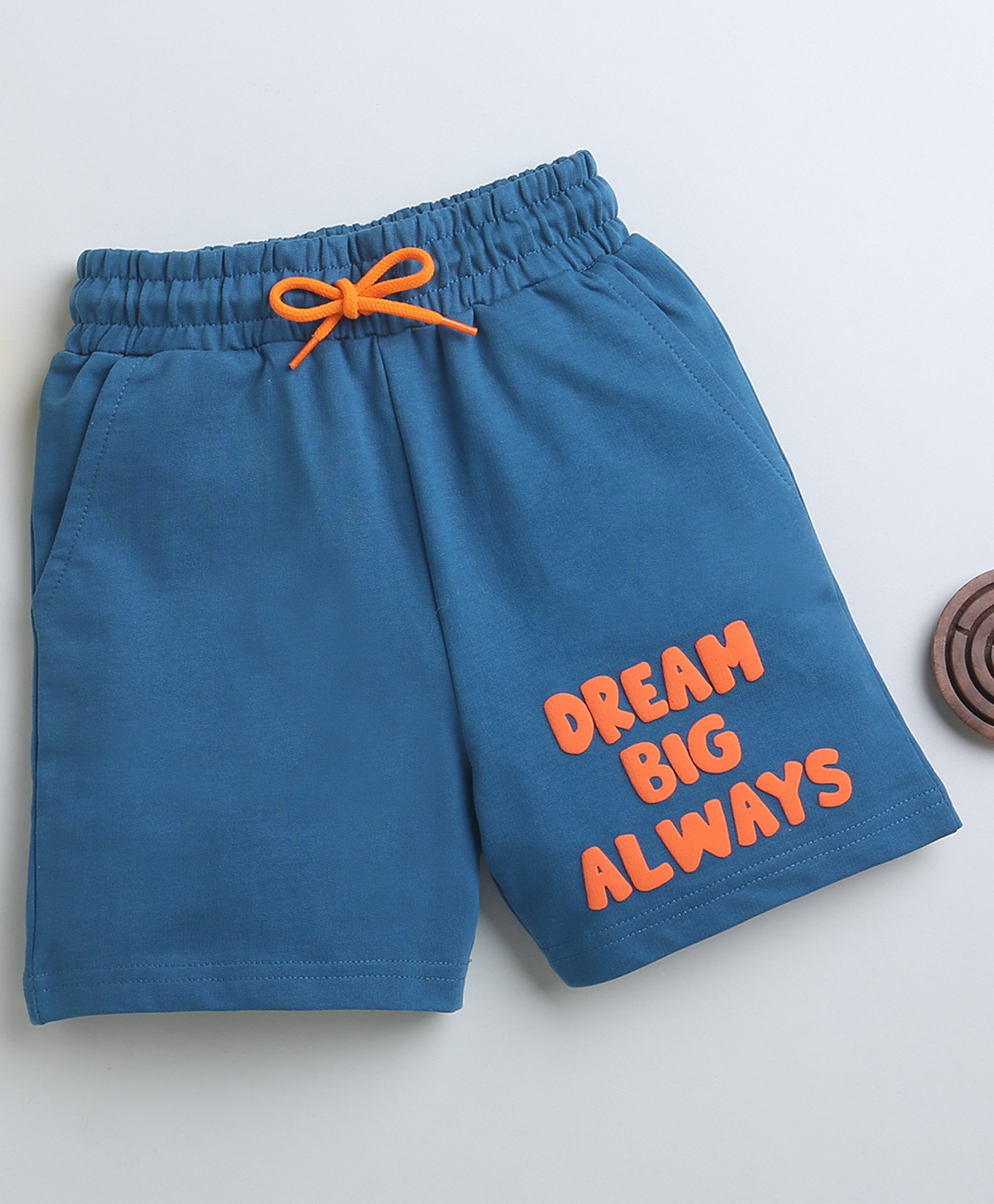 BUMZEE Placement Text Printed Shorts - Teal Blue-picture-25