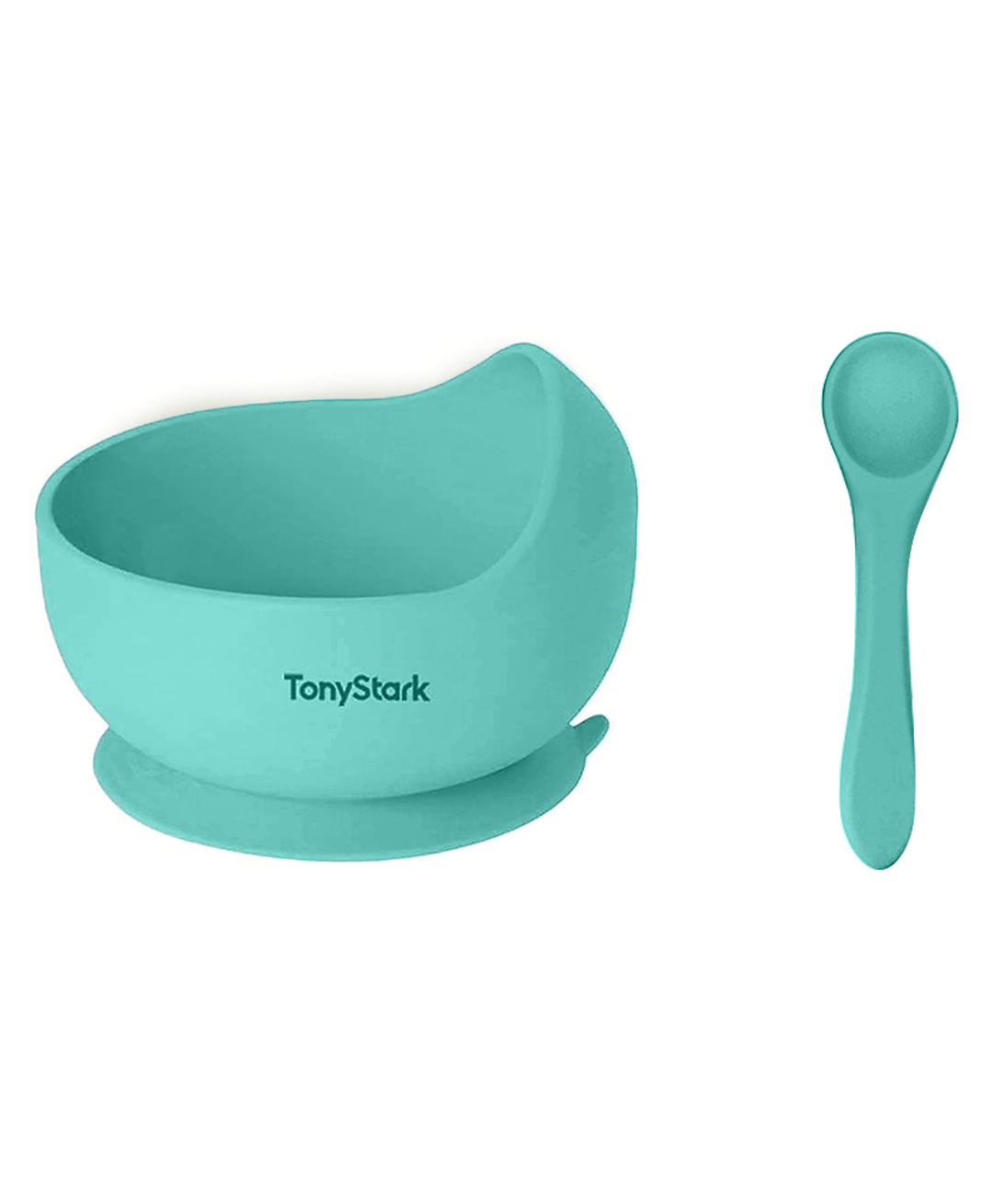 Tony Stark Silicone Bowl & Spoon for Baby Feeding, Good Suction Design for Toddler & Baby Bowl and Spoon Set, Non-Slip, BPA-Free Baby Product (Cyan)-image-27