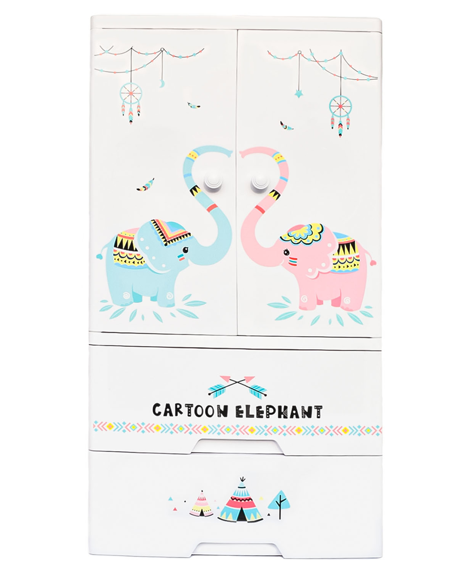 TOYPENTER Collapsible Kids Clothing Wardrobe | Cartoon Elephant Print I (Cartoon Elephant)-picture-14