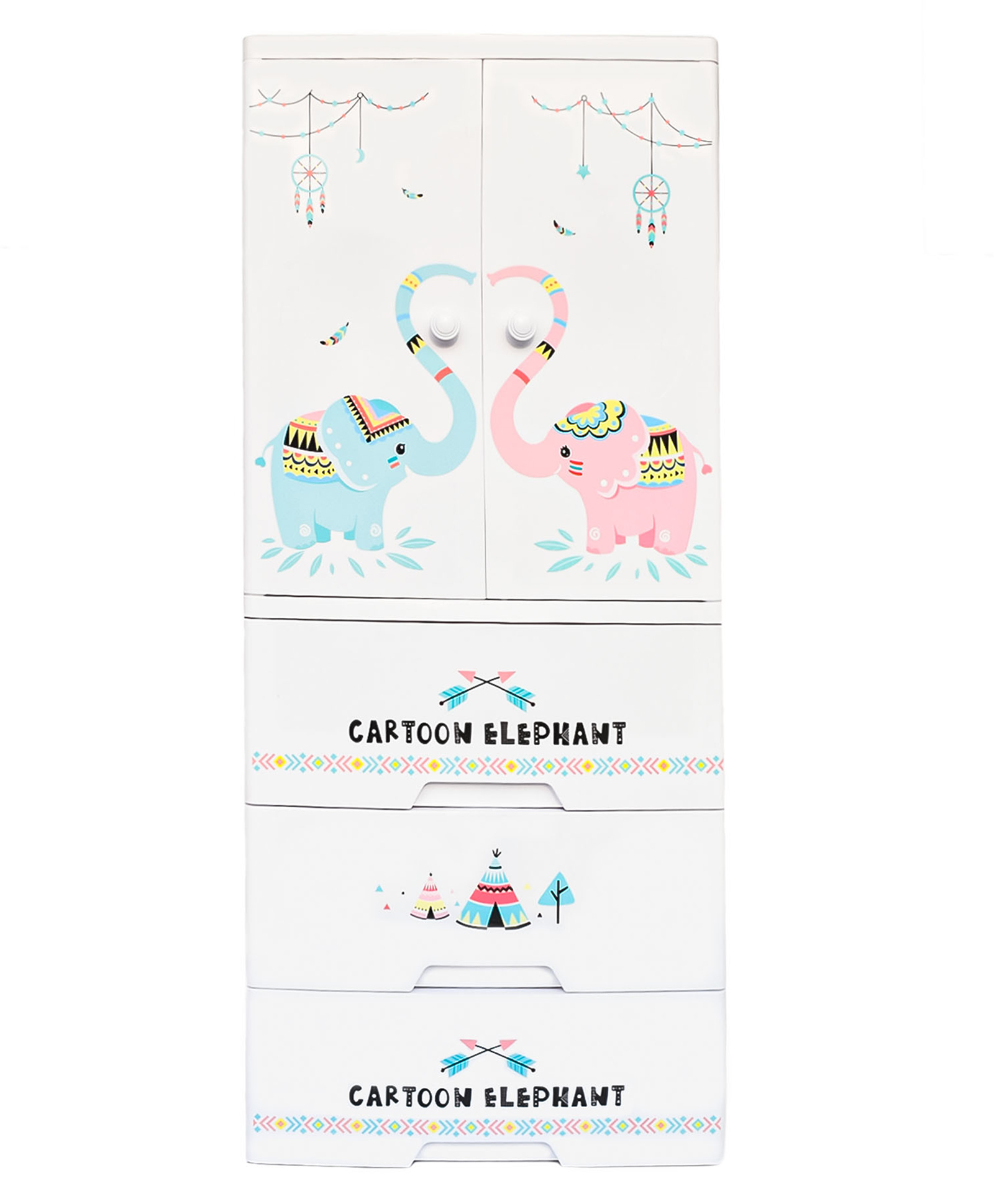 TOYPENTER Collapsible Kids Clothing Wardrobe | Cartoon Elephant Print I Cartoon Elephant)-picture-24