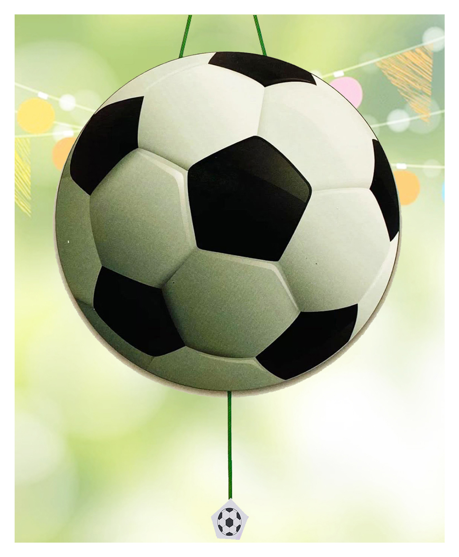 Funcart Soccer Birthday Stripe Pull String Pinata Khoi Bag - Multicolor