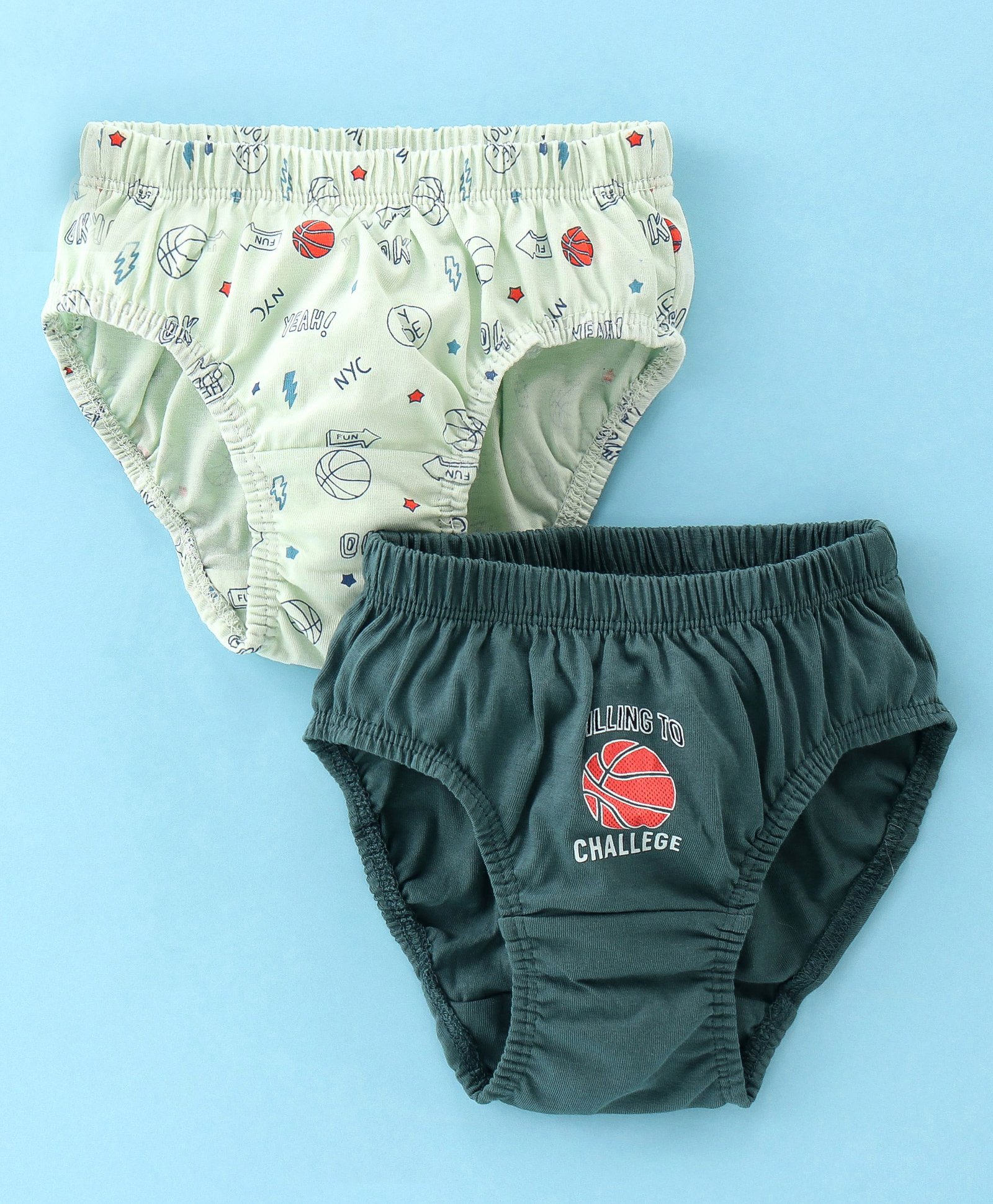 Revvo Junior Cotton Knit Briefs with Basketball Print Pack of 2 - Multicolour-image-46