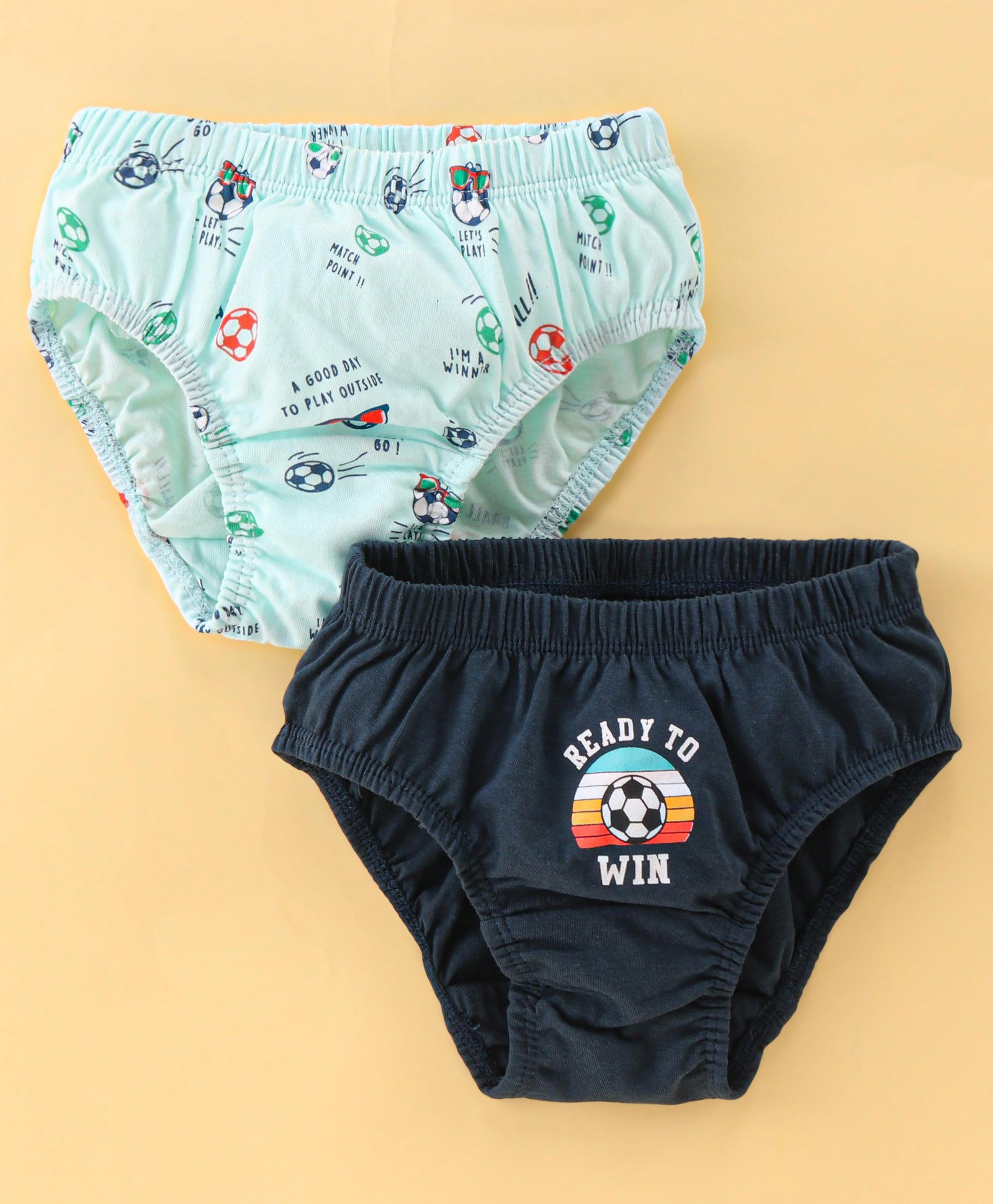 Revvo Junior Cotton Knit Briefs with Football Print Pack of 2 - Multicolour-picture-19