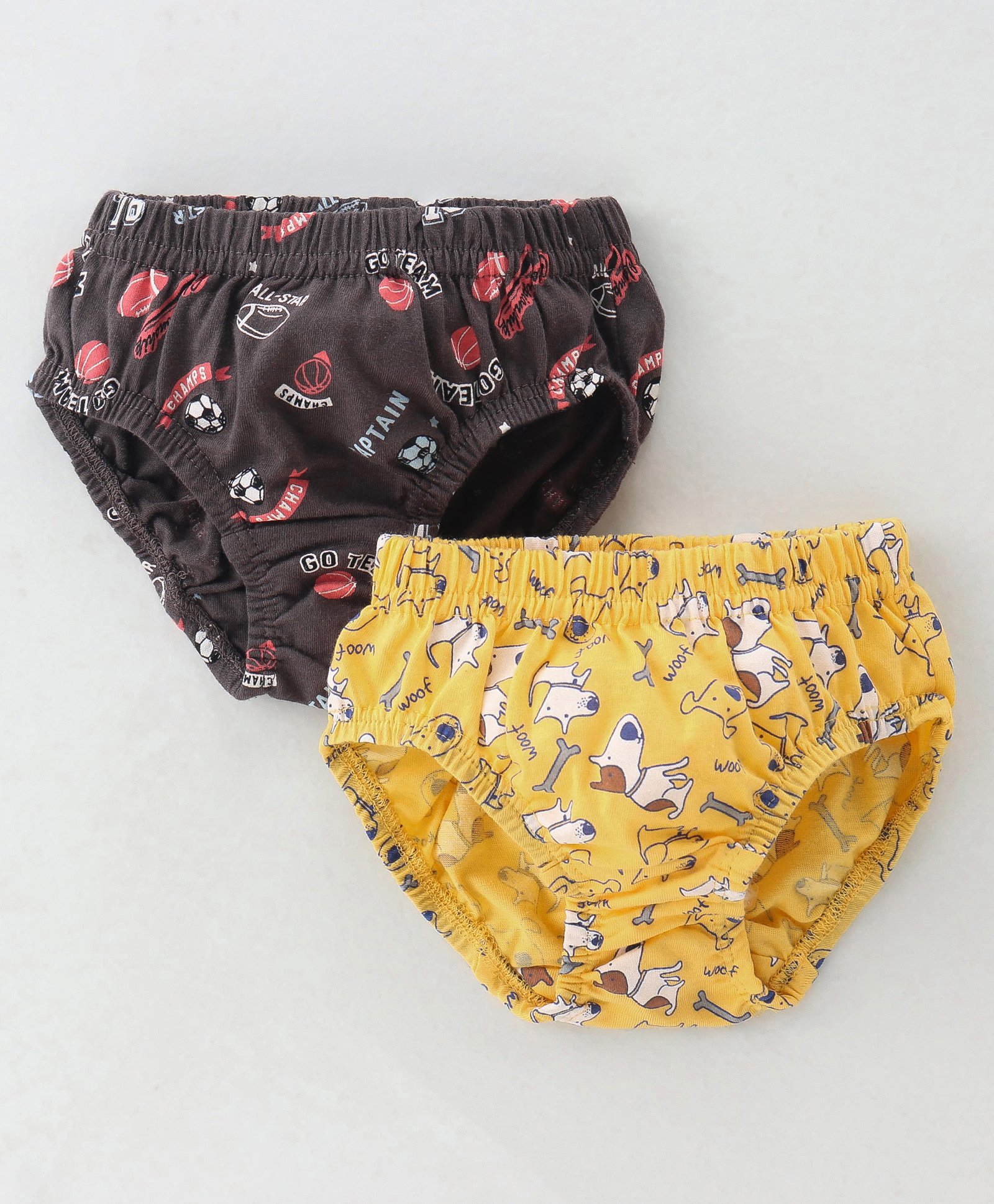 Revvo Junior Cotton Knit Briefs with Puppy Print Pack of 2 - Multicolour-image-47