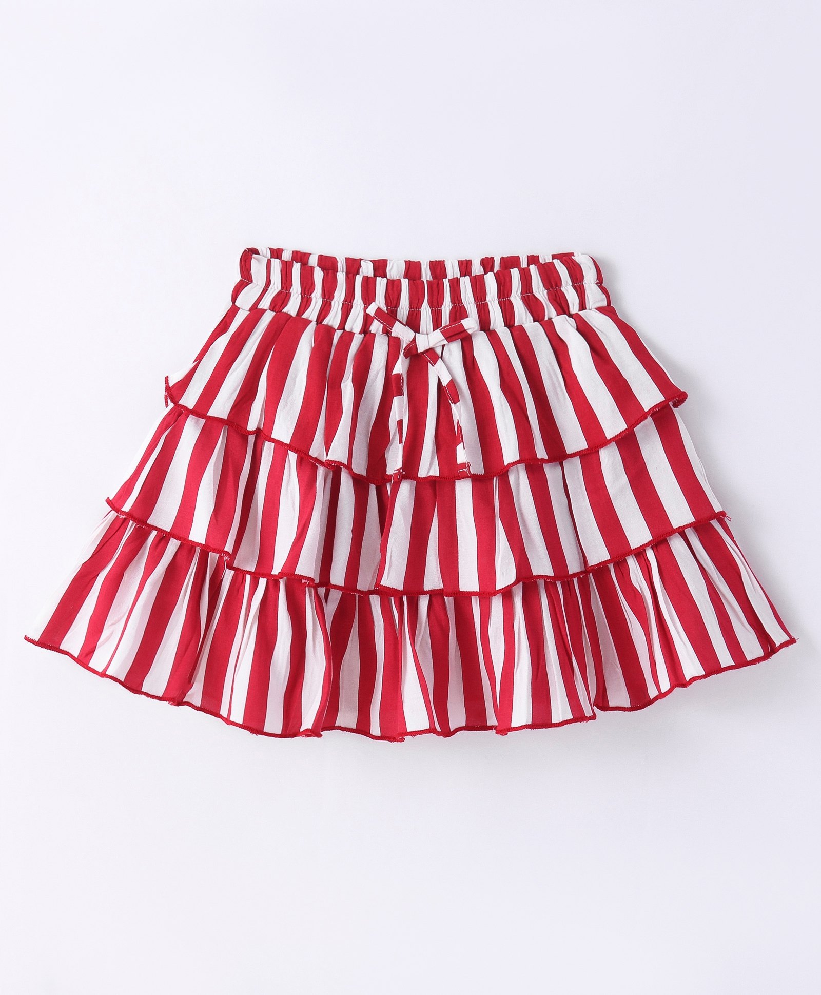 CrayonFlakes Striped Layered Skirt - Red-picture-10