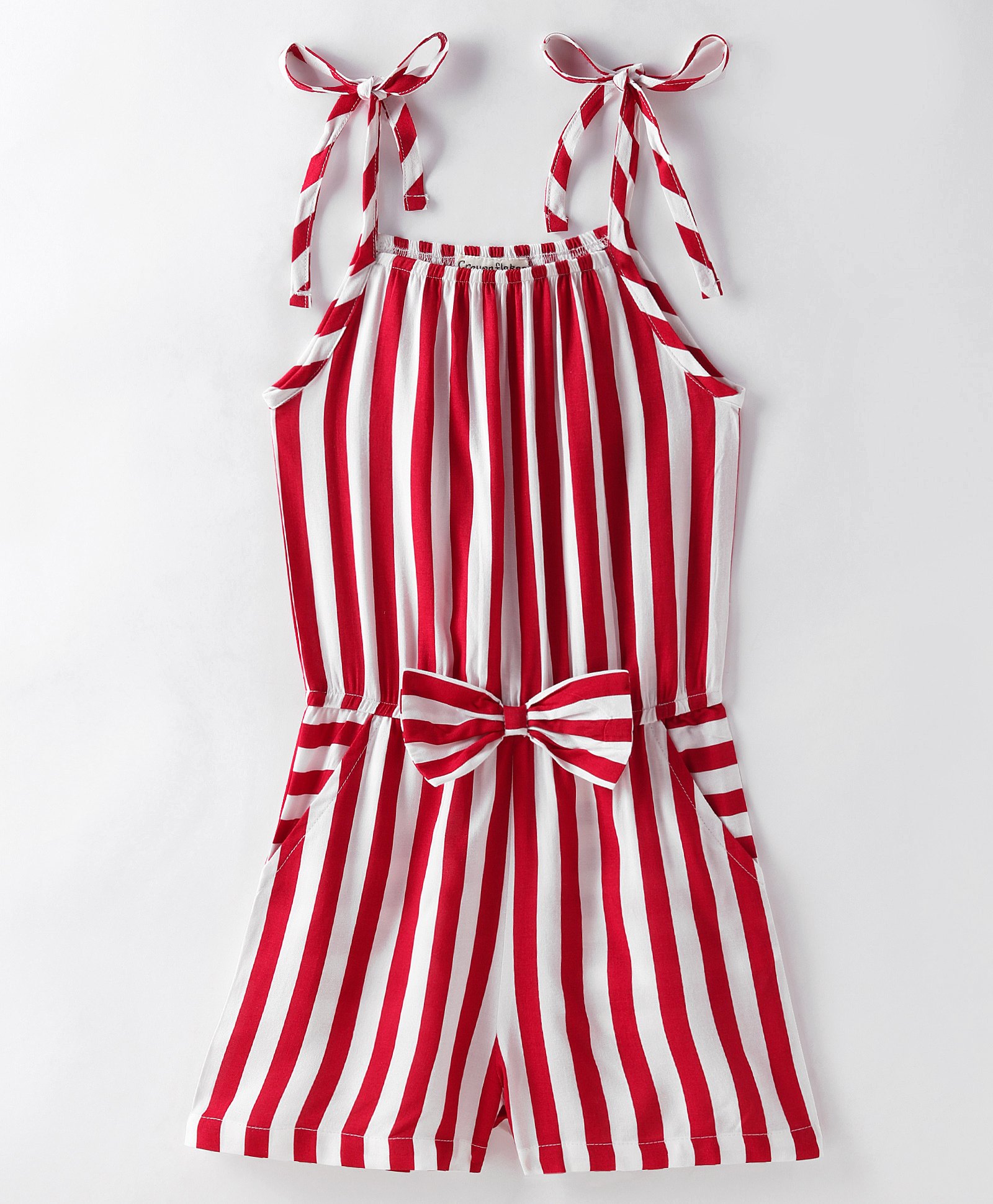 CrayonFlakes Sleeveless Striped Jumpsuit - Red-picture-26