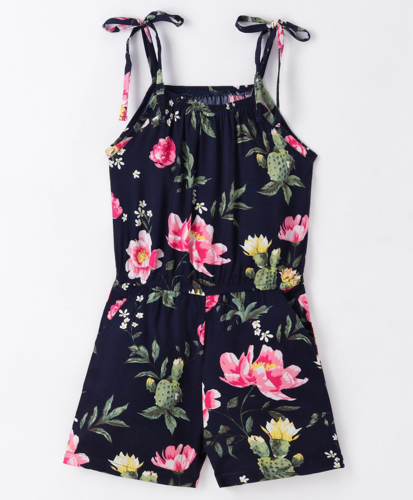 CrayonFlakes Sleeveless Floral Printed Jumpsuit - Navy Blue-picture-31