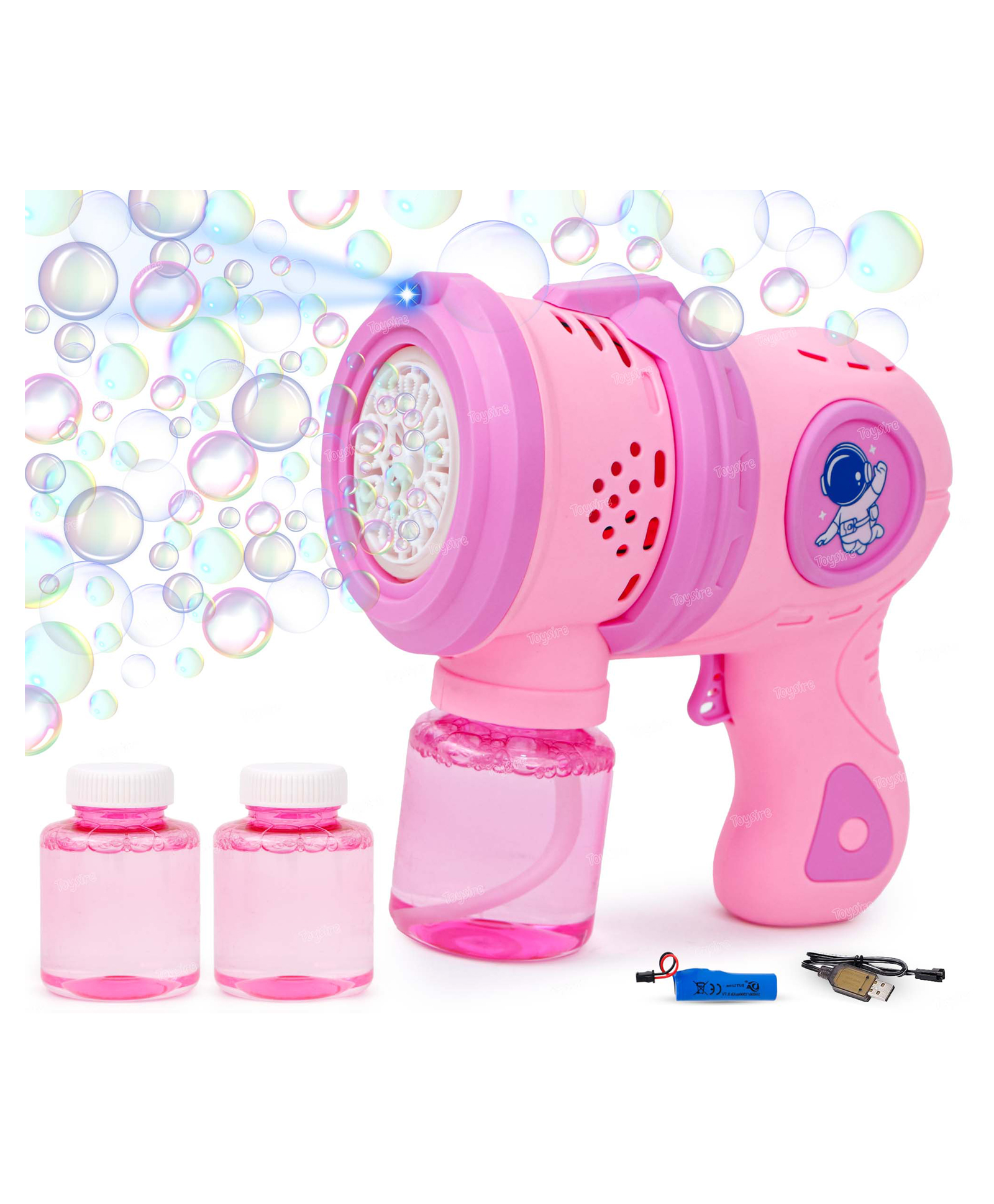 Toysire Bubble Gun for Kids Leak-Proof Bubble Machine Automatic Space Bubble Blower with Led Light Bubble Maker for Girls Boys-image-26