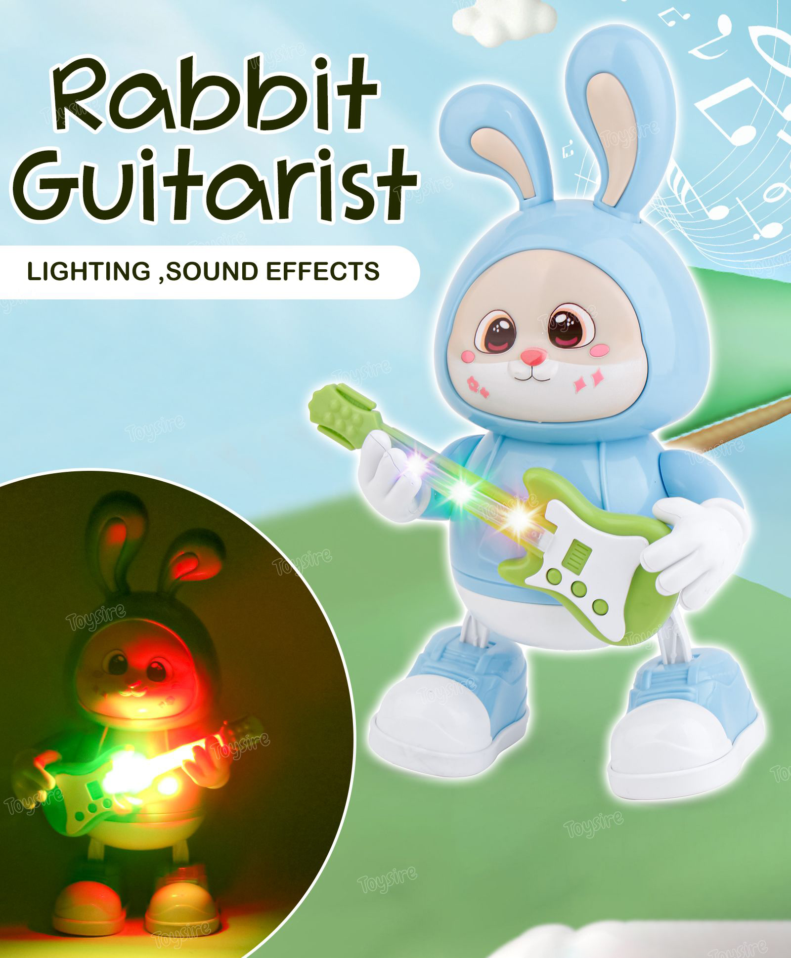 Toysire Dancing Rabbit Toy Guitarist With Light Music Toys For Kids-image-5