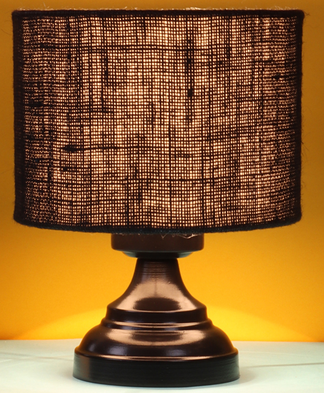 Devansh Jute Shade Lamp With Black Iron Base - Black-picture-14