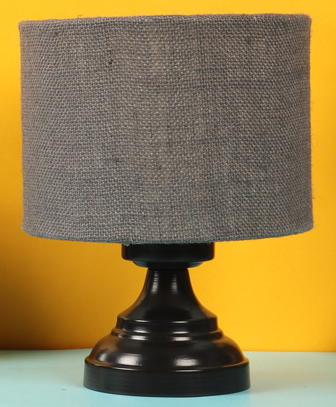 Devansh Jute Shade Lamp With Black Iron Base - Grey-picture-30