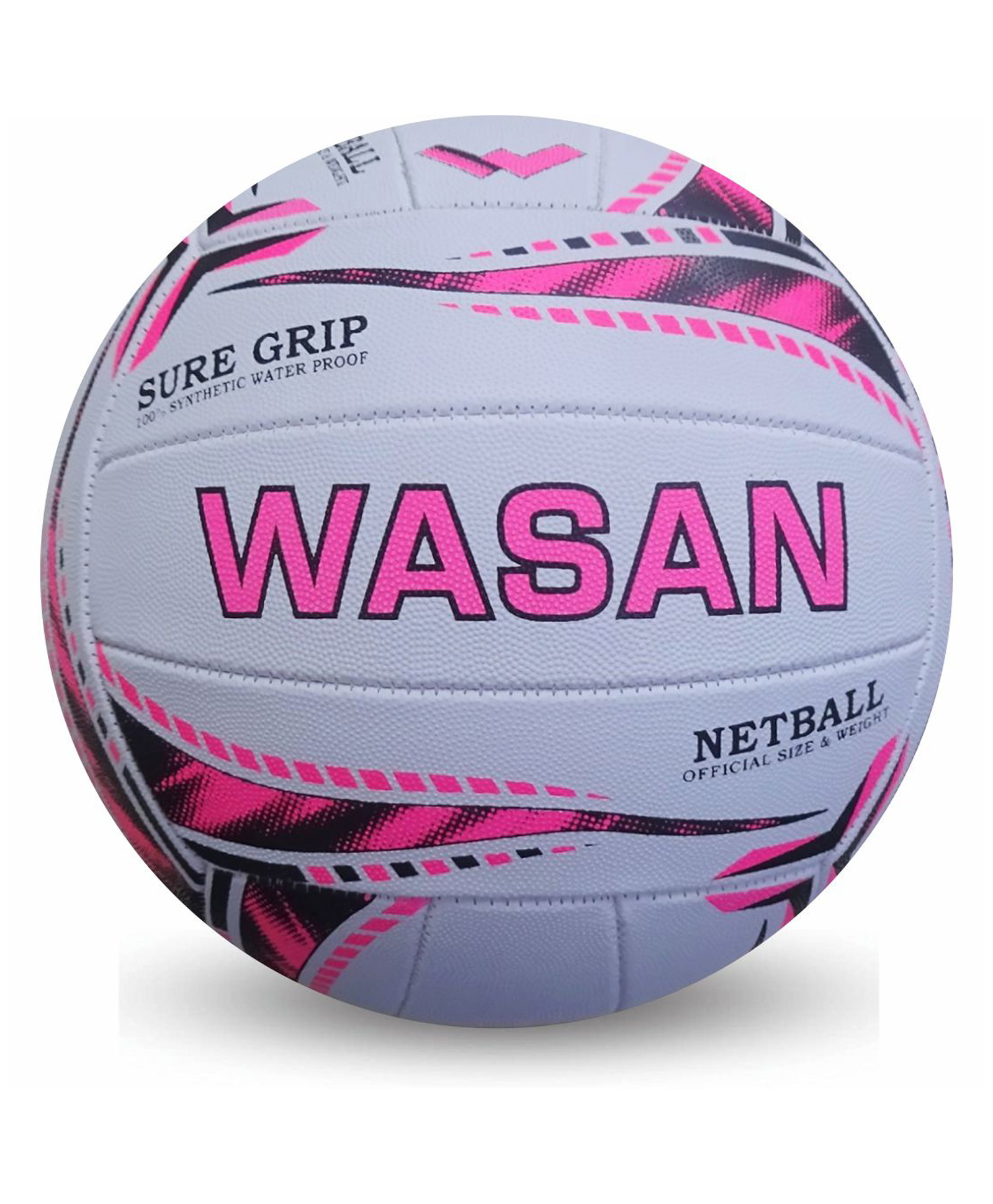 Wasan Rubber Netball Size.5 (White/Pink)-picture-14