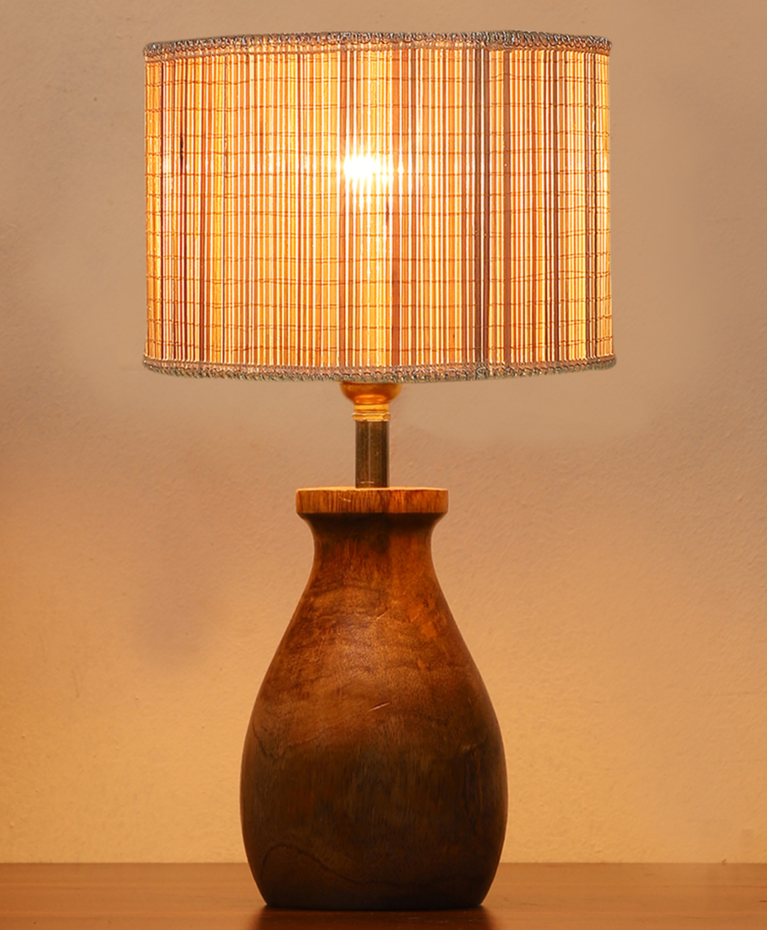 Devansh Bamboo table lamp with wood base-image-5