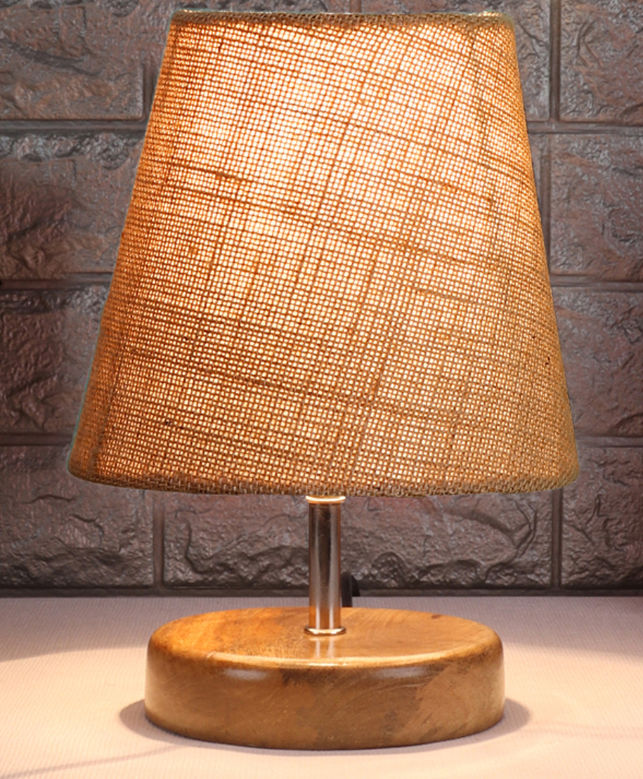 Devansh Beige Jute Round Natural Wood Table Lamp-image-36