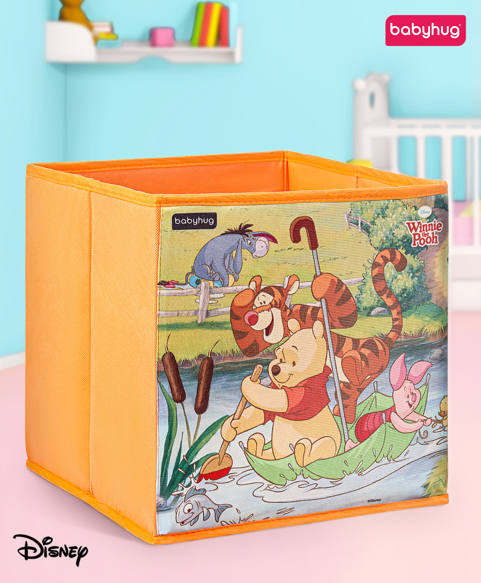 Babyhug Disney Foldable Storage Bin Winnie The Pooh Theme- Orange-picture-15