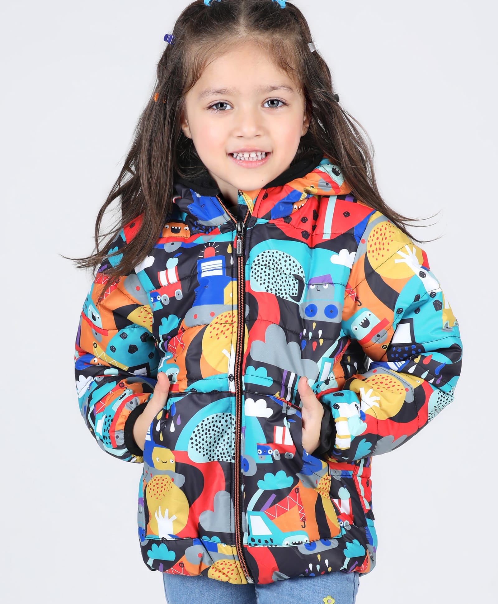 Babyhug Full Sleeve Hooded  Jacket with Abstract Print - Multicolour-image-24