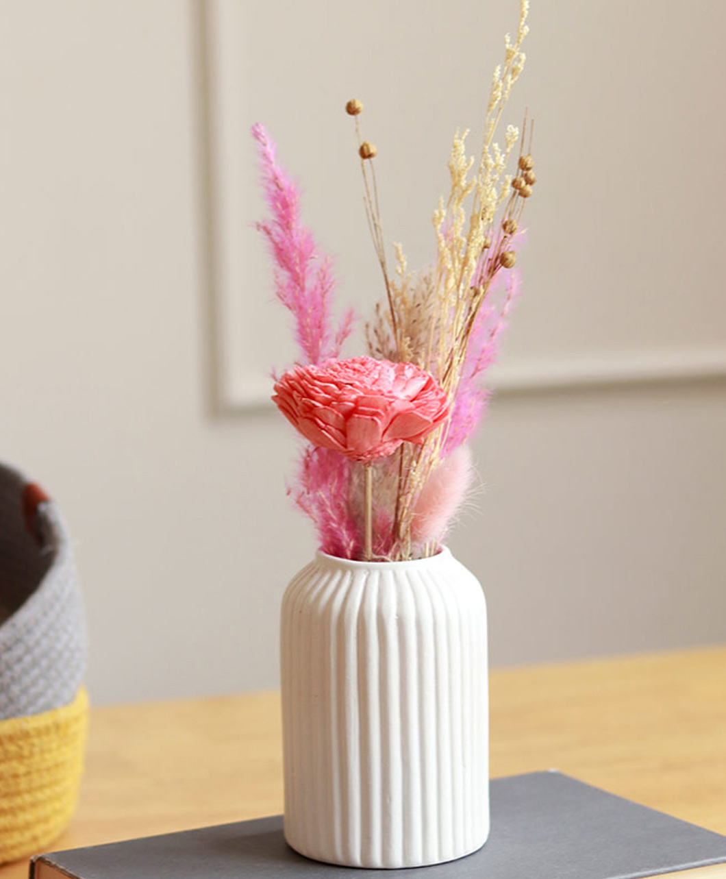 Arte Casa Mini Snow White Vase With Aroma Mist Bunch-picture-9