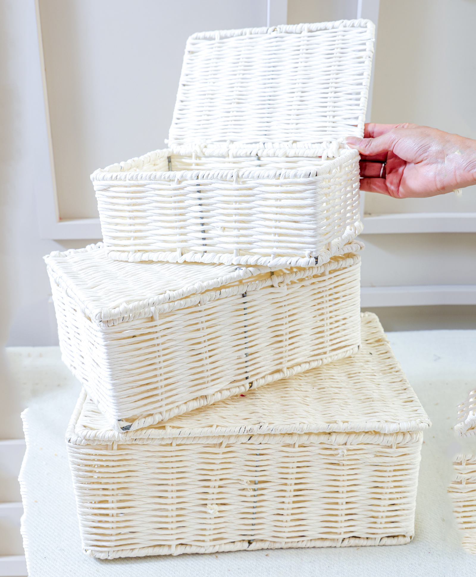 Arte Casa Metal Jute Organiser - Set Of 3-picture-4