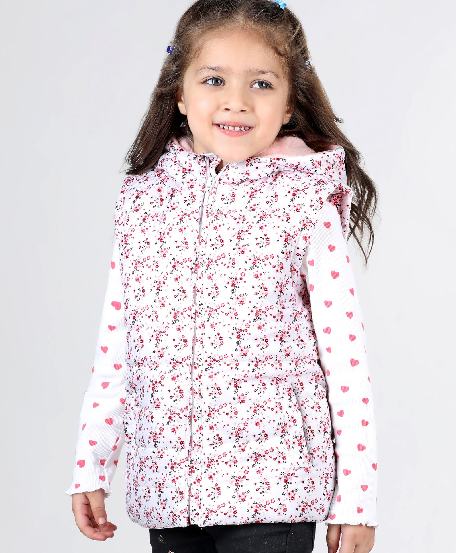 Babyhug Sleevless  Hooded  Jacket with Floral Print - Pink-picture-13