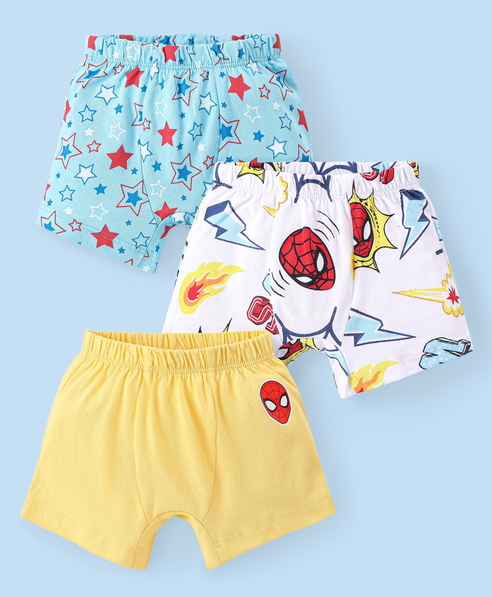 Babyhug Marvel 100% Cotton Knit  Briefs With Spider Man Print Pack of 3 - Multicolor-image-21