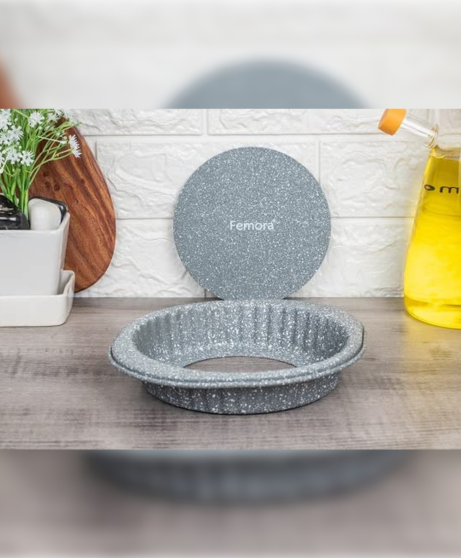 Femora Carbon Steel Stone Ware Non-Stick Coated Round Cake Pan-image-3