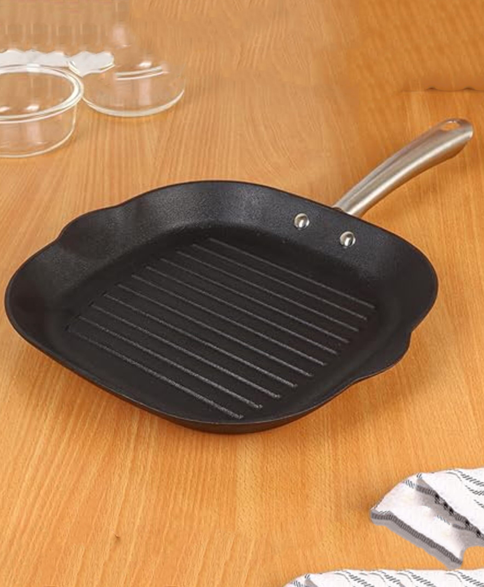 Femora Preseasoned Cast Iron Square Grill pan - 1500 ml-image-30