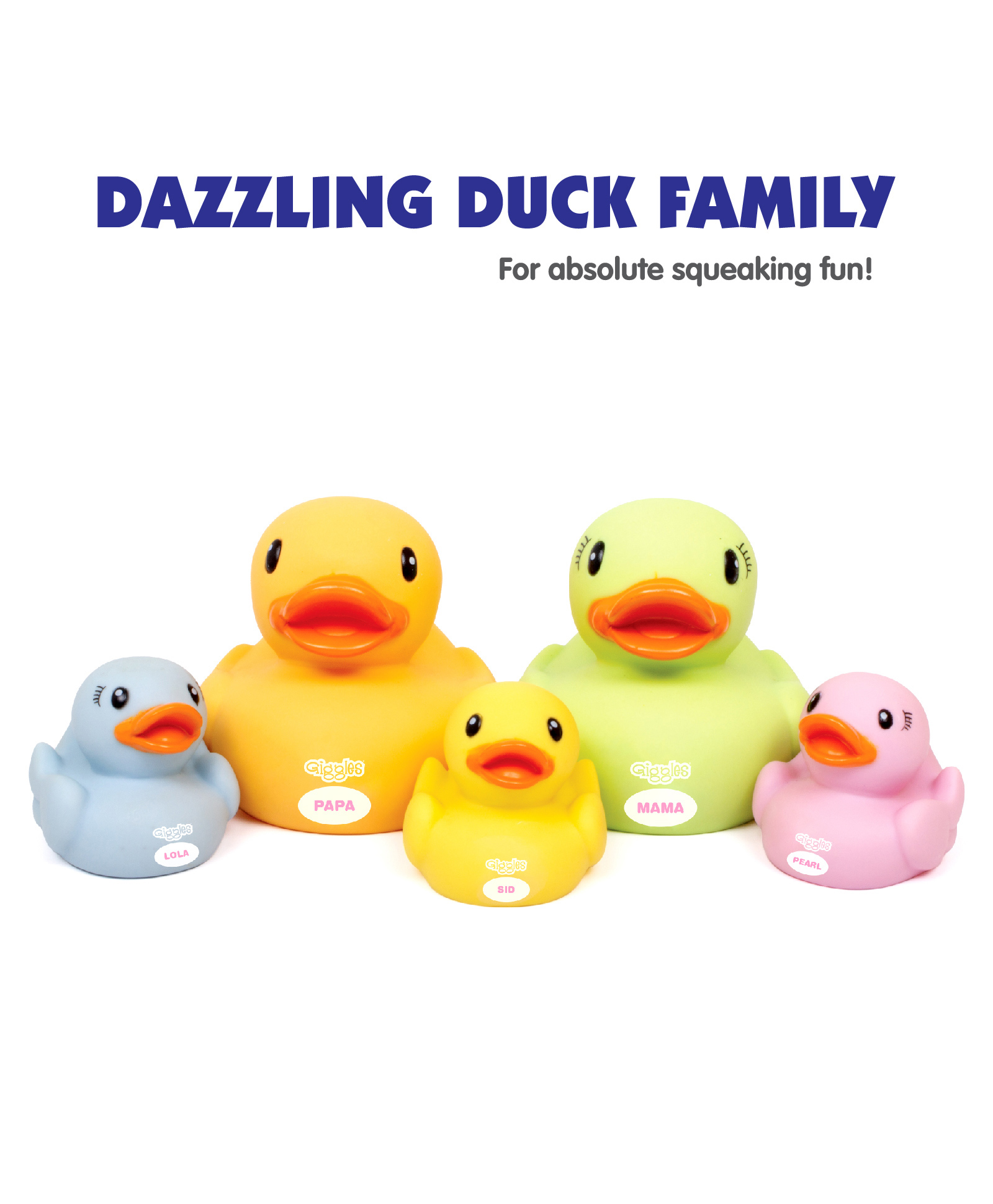 Funskool Giggles Dazzling Duck Family Squeakers - Multicolor