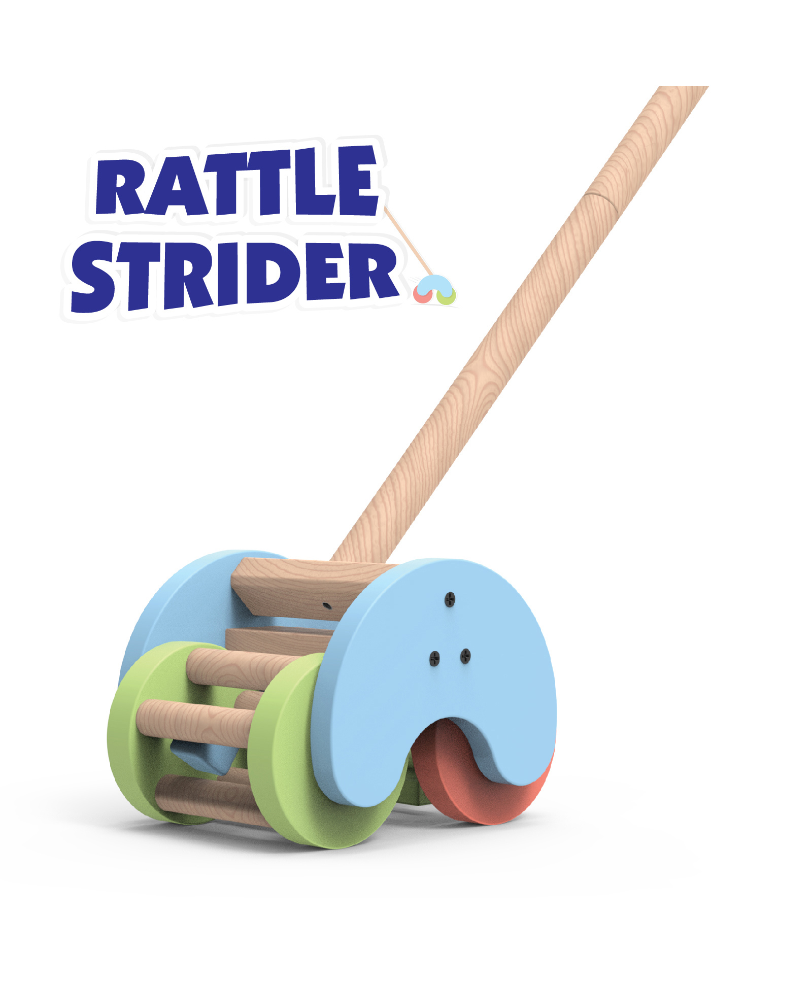 Funskool Giggles Rattle Strider Wooden Push Along Toy - Multicolour-image-42