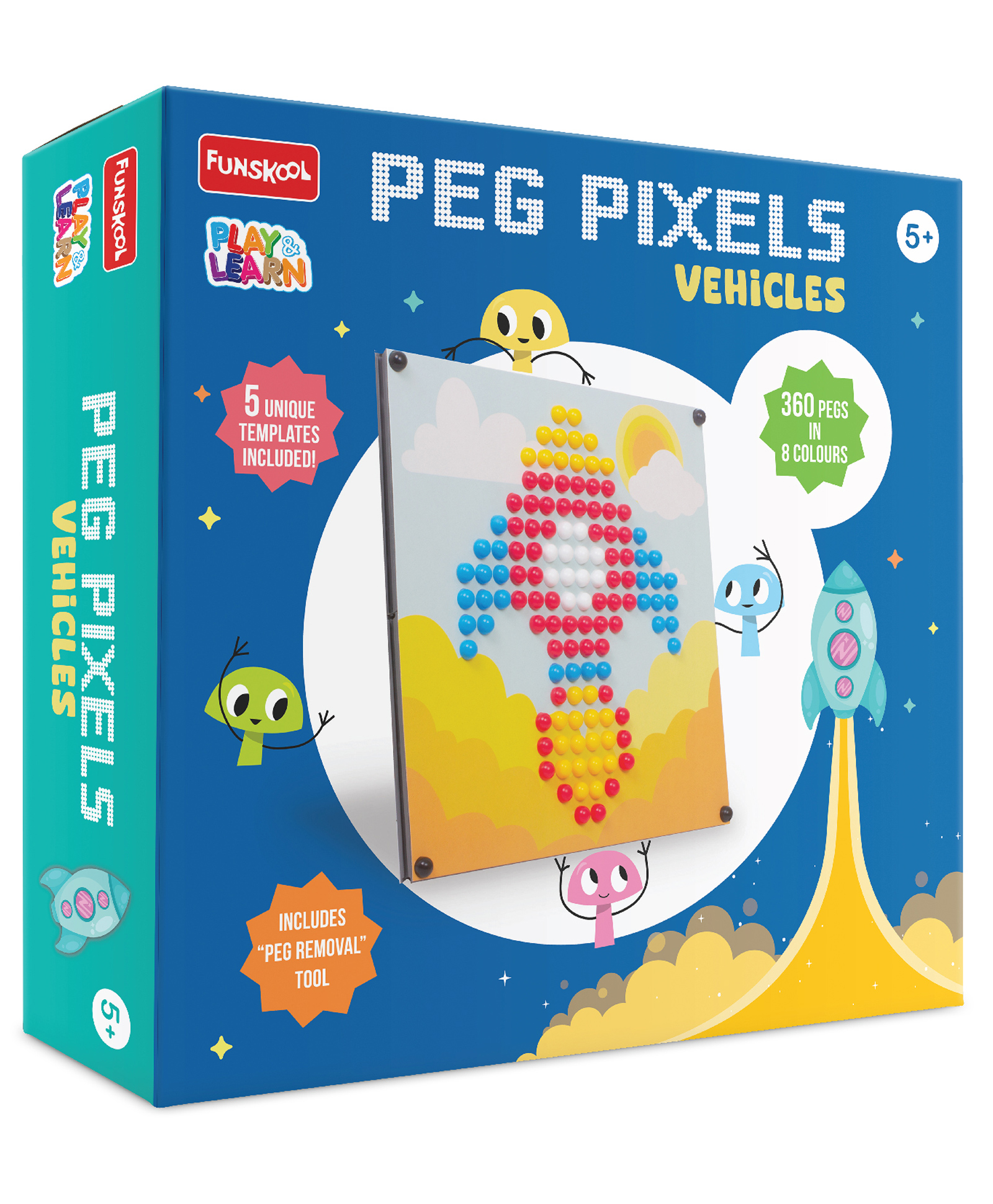 Funskool Peg Pixel Vehicles Puzzle Set - Multicolor-image-36