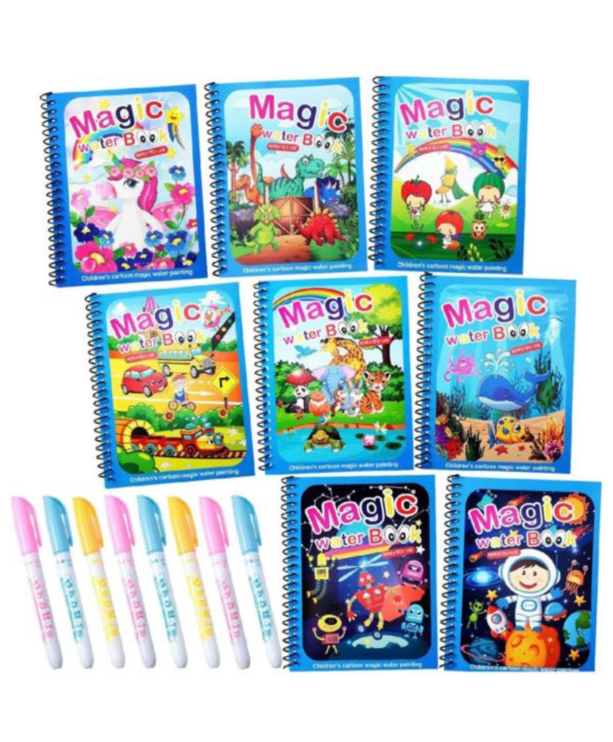 ARCADE TOYS Reuseable Water Magic Book for Kids(Pack of 8) - Colour may vary-picture-33