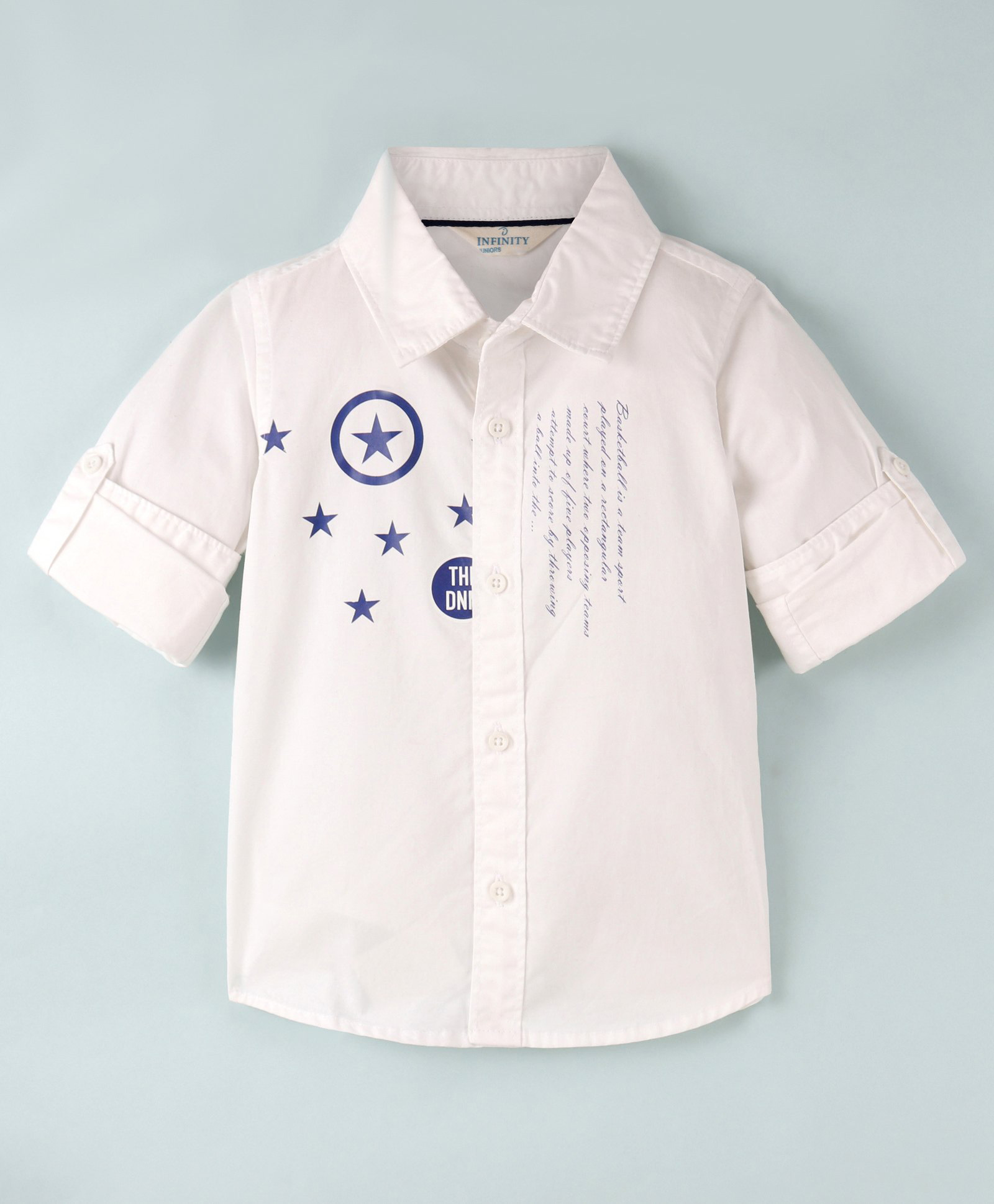 INFINITY Full Sleeves Stars Printed Shirt -White-picture-26