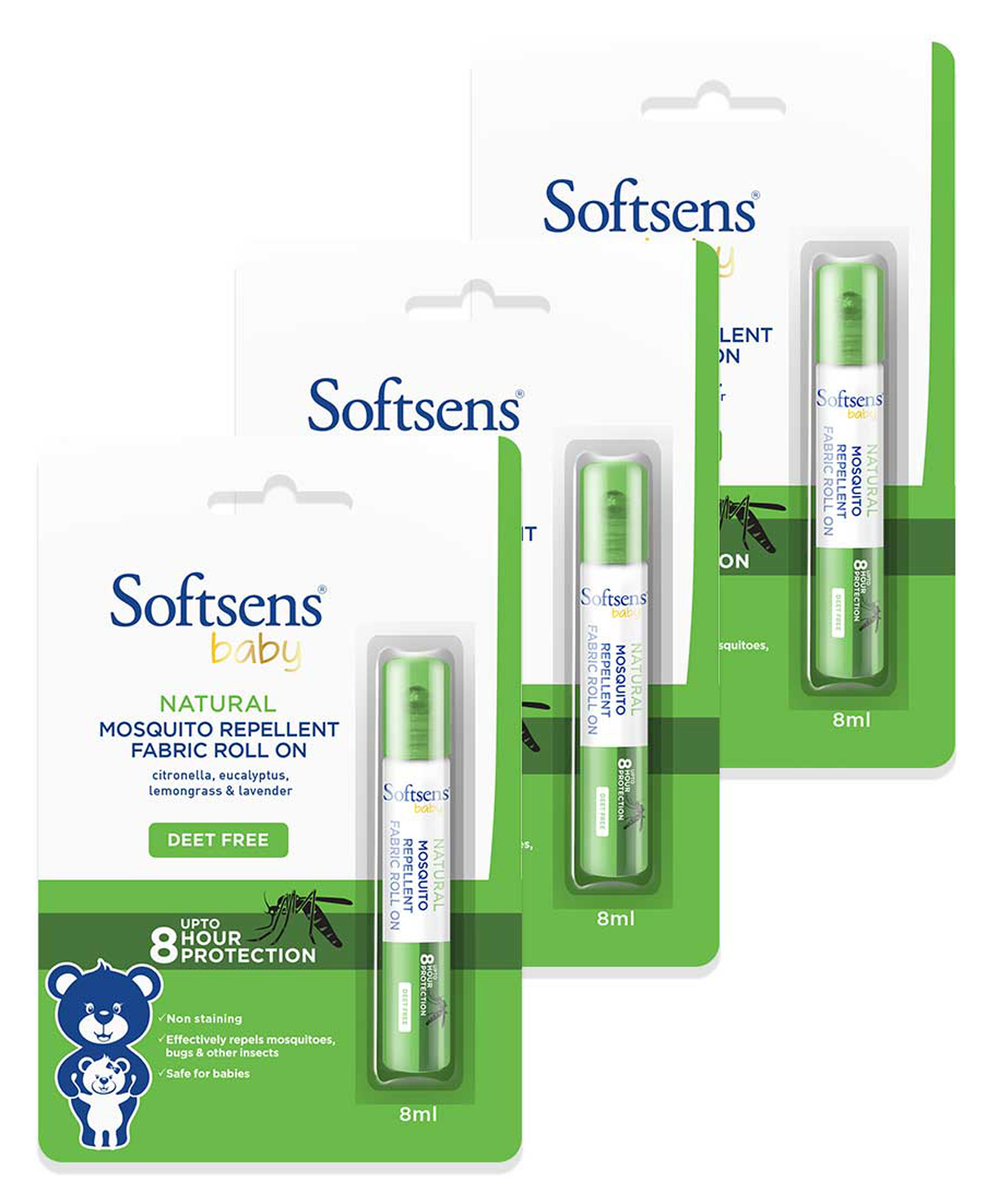 softsens Natural Mosquito Repellent Fabric Roll-On - 8ml - Pack of 3-picture-28