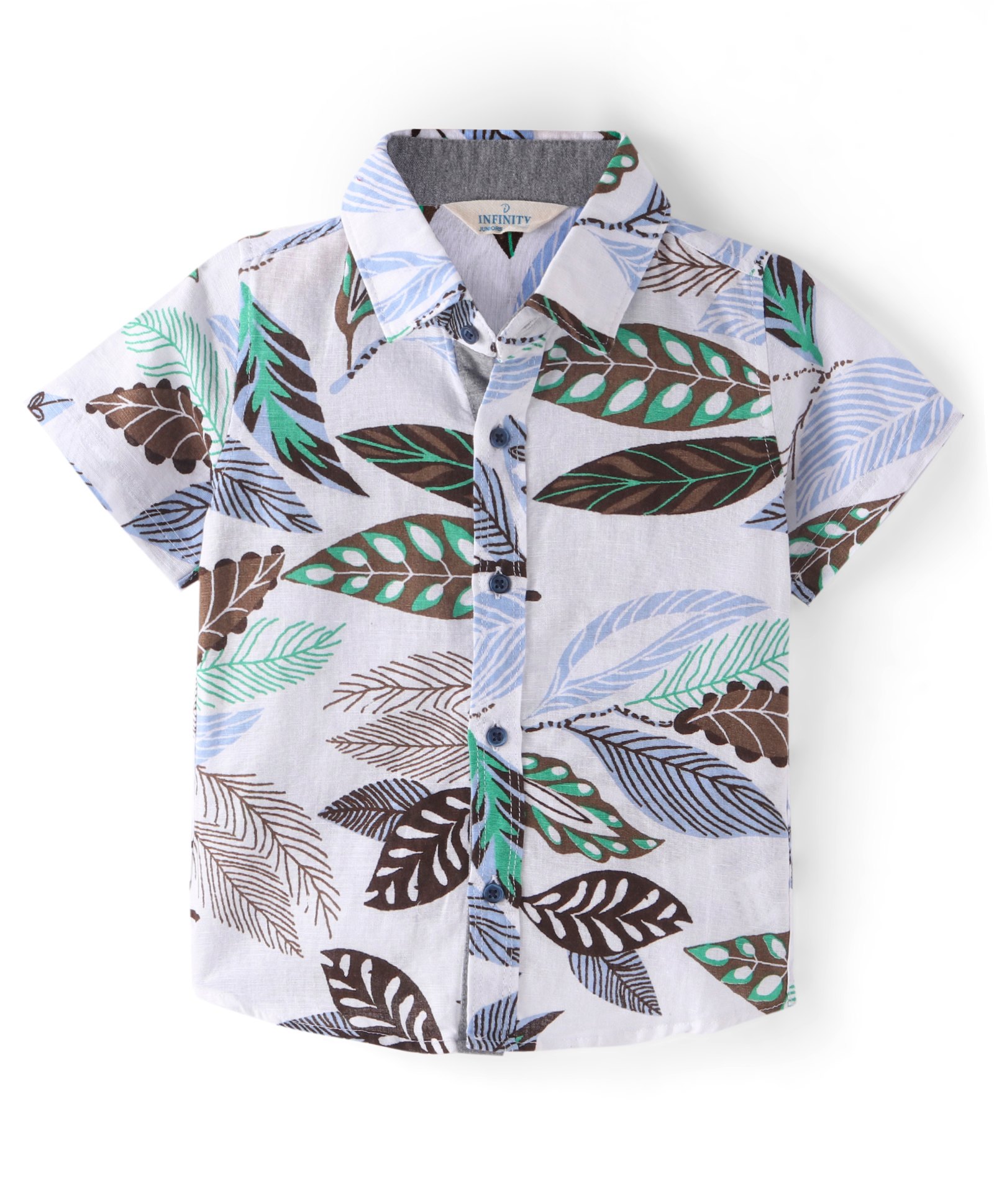 INFINITY Half Sleeves Leaves Printed Shirt - Multi Colour-picture-14